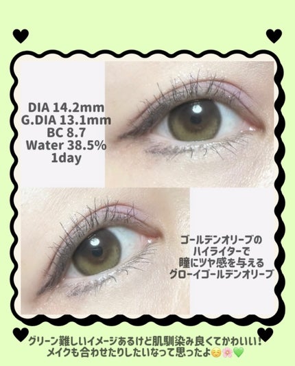 Glowy Golden Olive/OLENS/ワンデー(1DAY)カラコンを使ったクチコミ(2枚目)