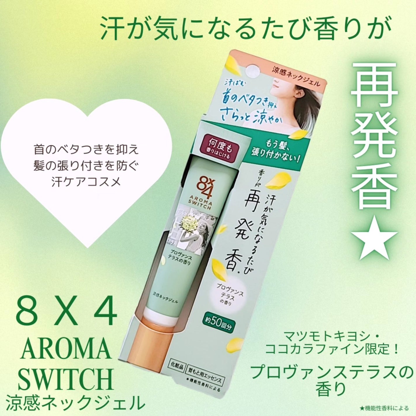 8x4 アロマスイッチ 涼感ネックジェル プロヴァンステラスの香り/8x4/デオドラント・制汗剤を使ったクチコミ(1枚目)