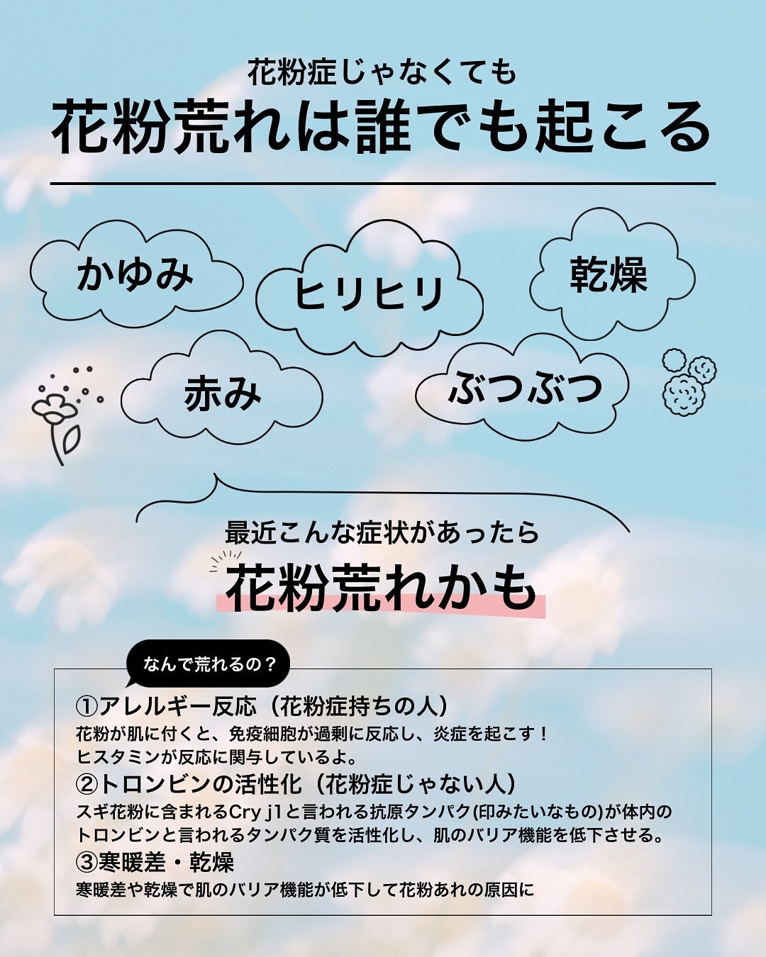 なぎ | スキンケア薬剤師 on LIPS 「誰もが起こりうる!花粉荒れ対策🤧こんばんは、なぎです✨最近天気..」(2枚目)