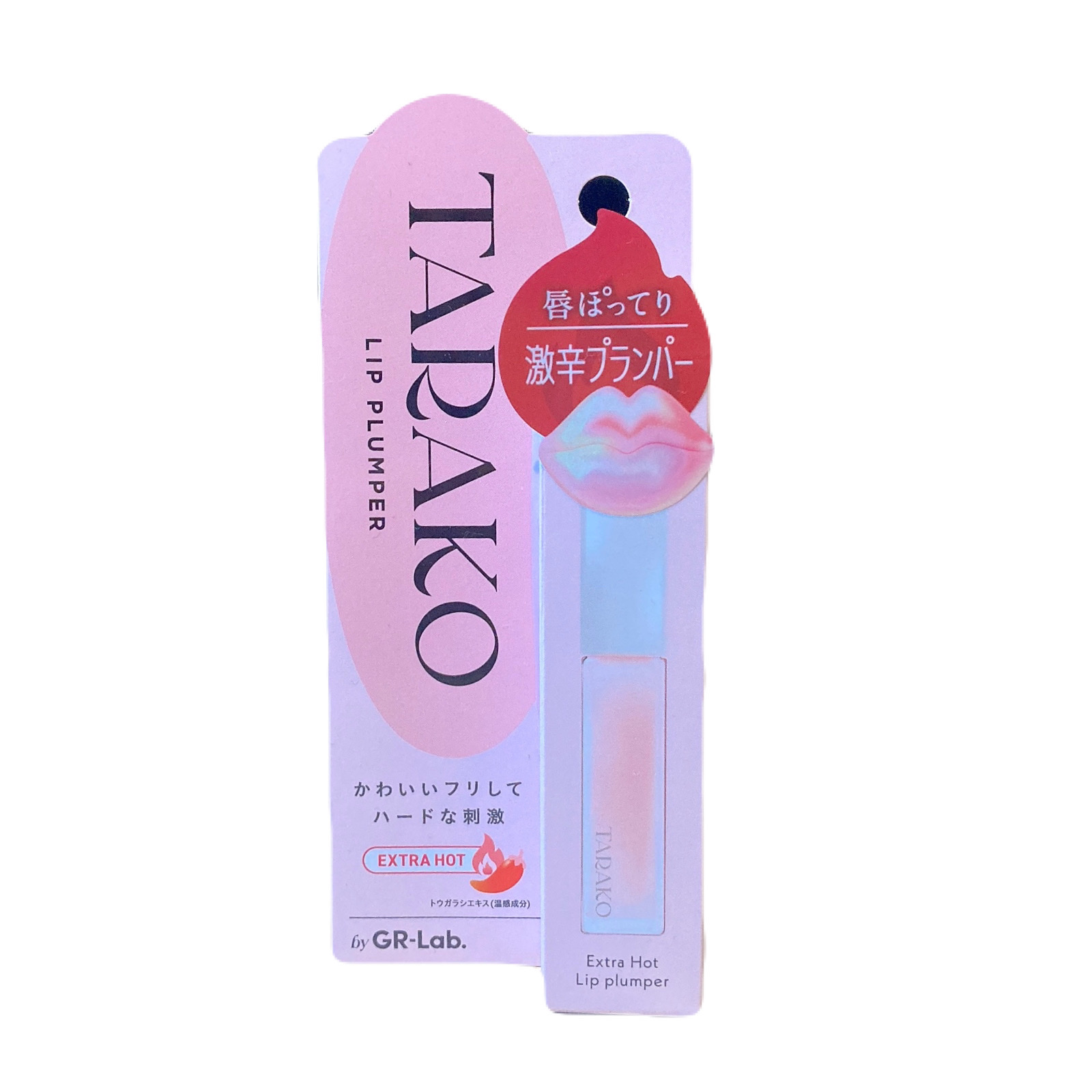 ［商品名］
TARAKO  リッププランパー
¥1,650

4月3日発売

［商品詳細］
激辛プランパーTARAKOは普通の刺激じゃ物足りない！そんな声から生まれました。塗った瞬間プランプ効果を発揮しみずみずしいツヤでふっくらした唇へ。ま