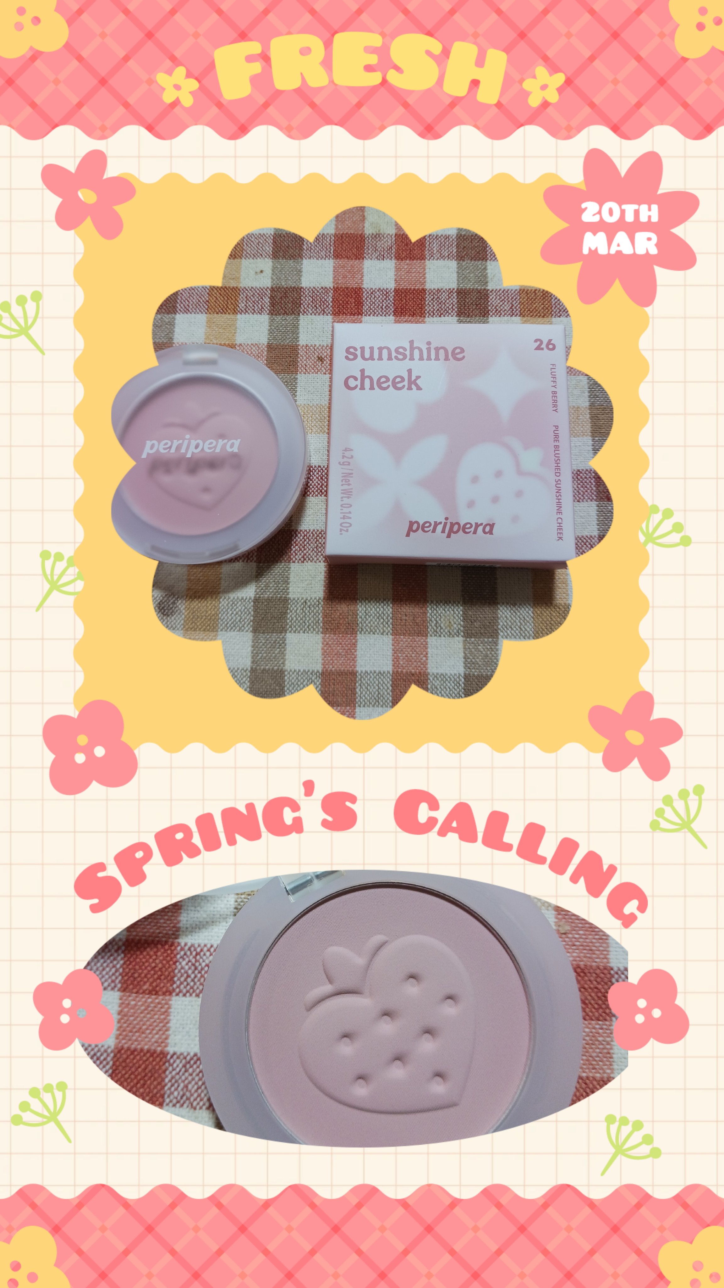 ピュア ブラッシュド サンシャイン チーク/PERIPERA/パウダーチークを使ったクチコミ（1枚目）