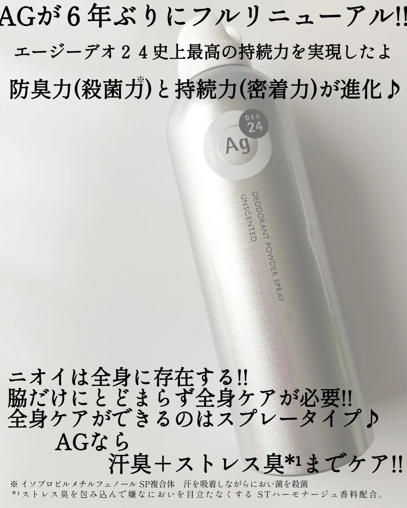 パウダースプレー (無香性)/エージーデオ24/デオドラント・制汗剤を使ったクチコミ(2枚目)