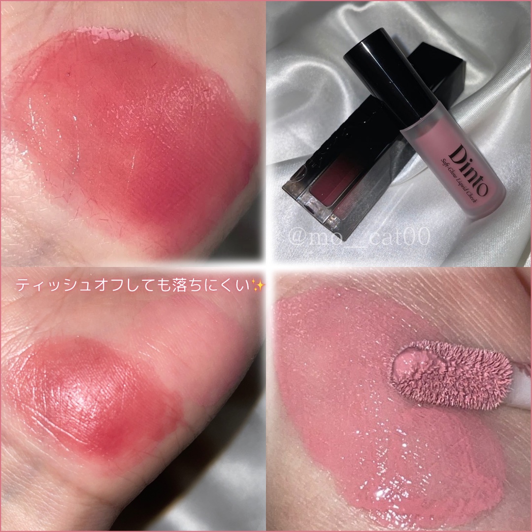 【限定パケ 桜エディション】 ブラーグローイリップティント＆ペアチーク パーフェクトセット/Dinto/リキッドチークを使ったクチコミ（3枚目）