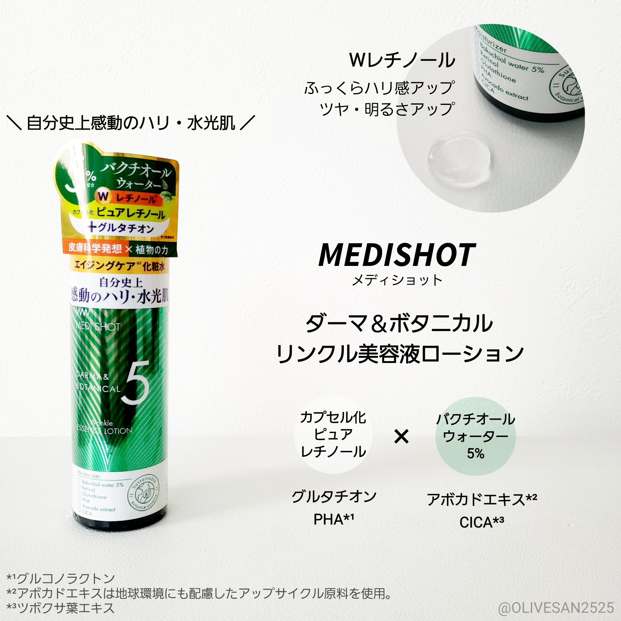 メディショット ダーマ&ボタニカル  リンクル美容液ローション/MEDI SHOT/化粧水を使ったクチコミ（1枚目）