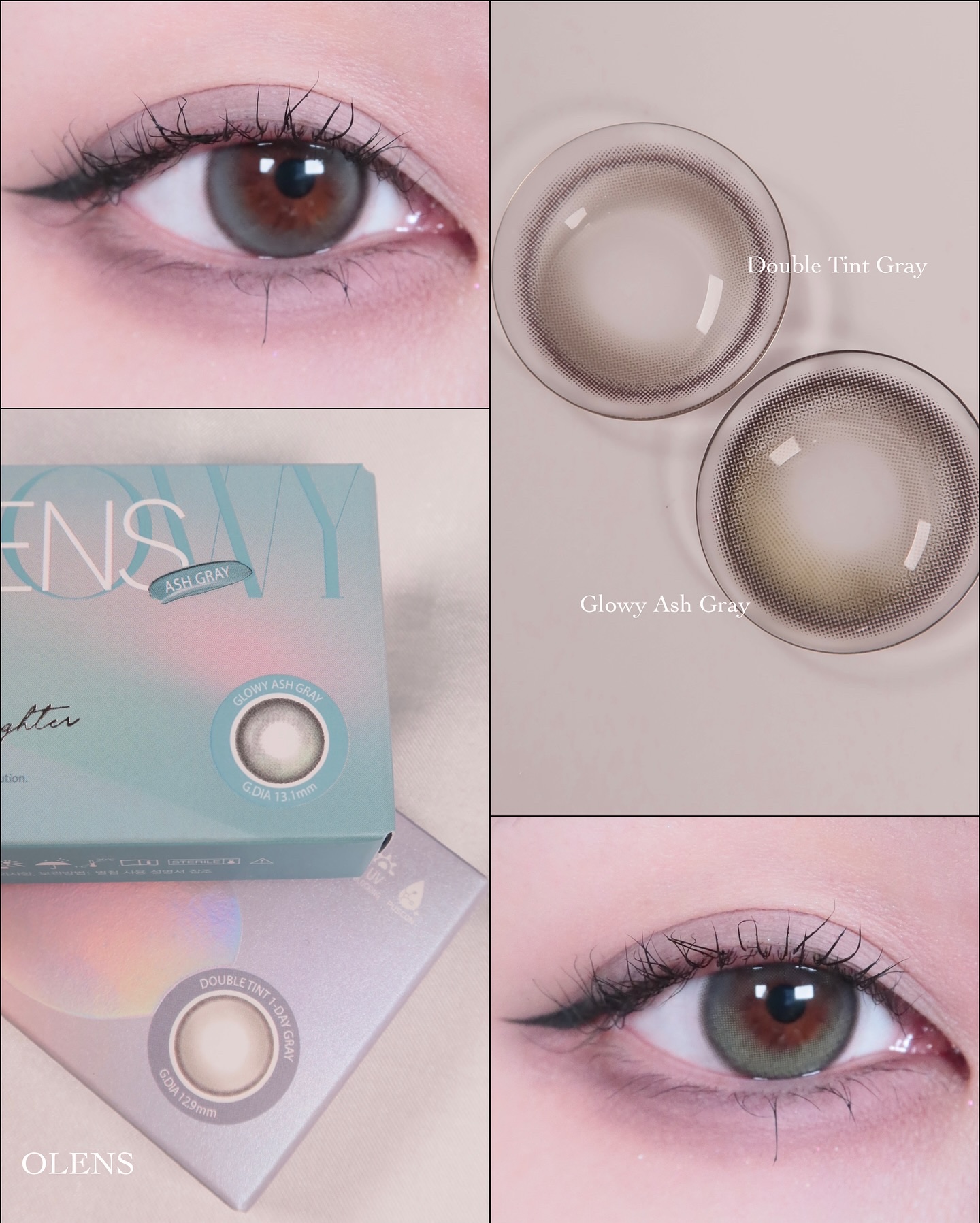 Double Tint 1month グレー/OLENS/カラーコンタクトレンズを使ったクチコミ（1枚目）