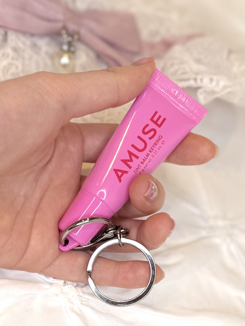 ケア/ティントバームキーリング/AMUSE/リップグロスを使ったクチコミ（1枚目）