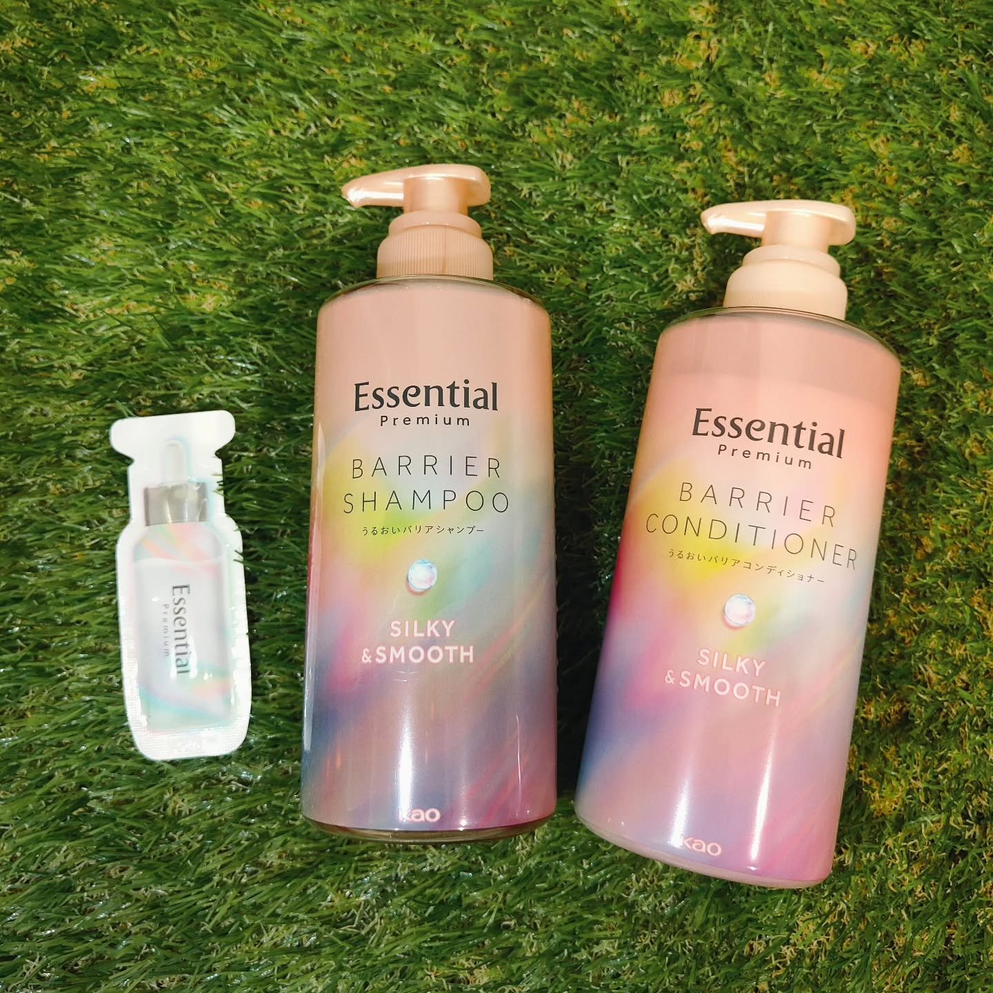 #プロモーション #花王から提供いただきました #RSPに参加しました #rsp107thlive #サンプル百貨店 #エッセンシャル #翌朝感動シャンプー

𓊆 エッセンシャル　プレミアム　バリアシルキー＆スムースポンプセット＋うるツヤ