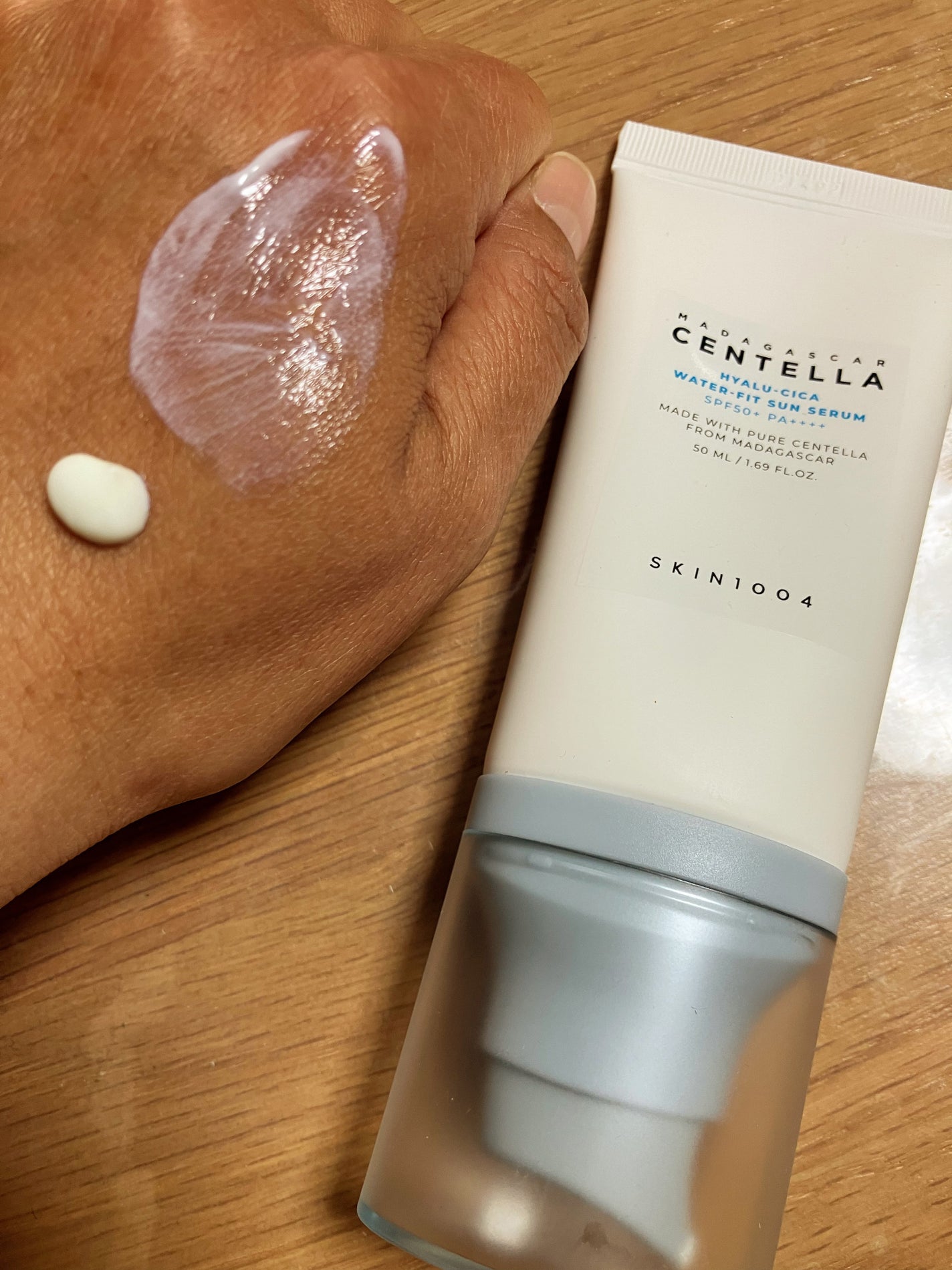 ヒアルーシカ ウォーターフィット サンセラム/SKIN1004/日焼け止めローションを使ったクチコミ(1枚目)