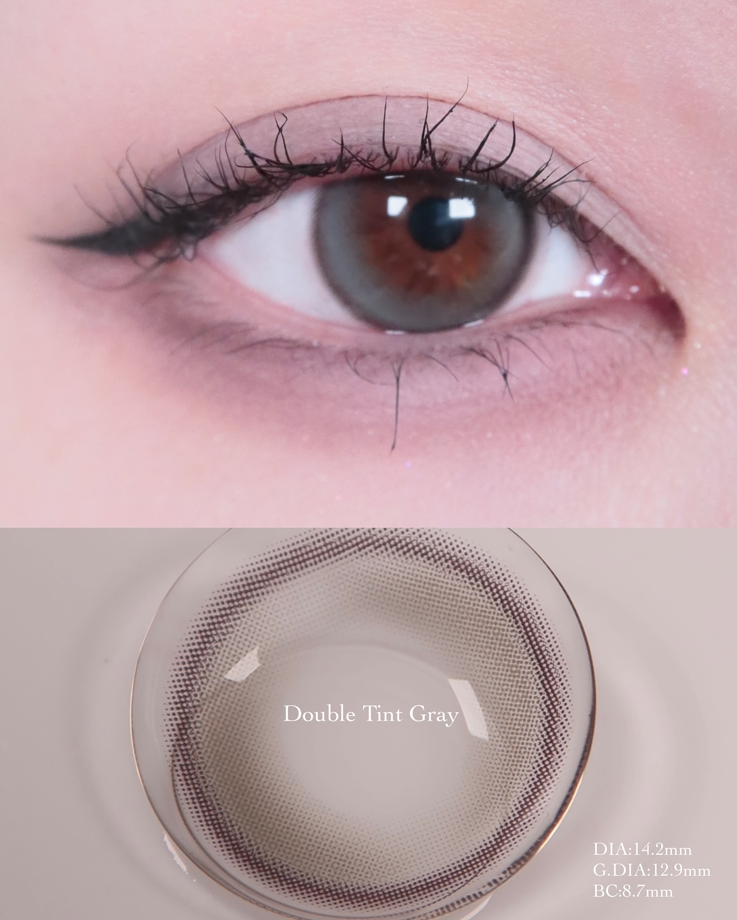 Double Tint 1month グレー/OLENS/カラーコンタクトレンズを使ったクチコミ（3枚目）