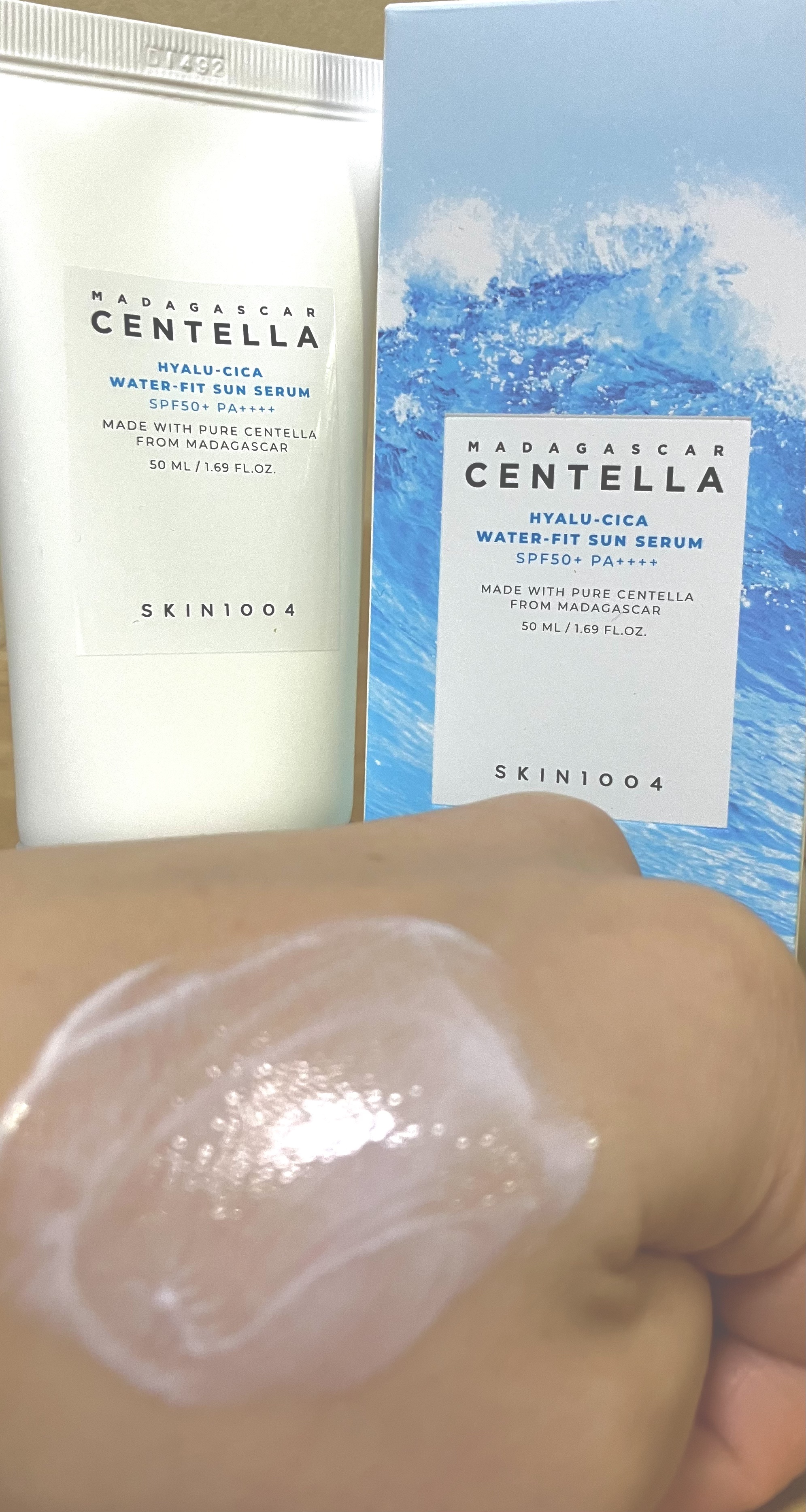 ヒアルーシカ ウォーターフィット サンセラム/SKIN1004/日焼け止めローションを使ったクチコミ（2枚目）