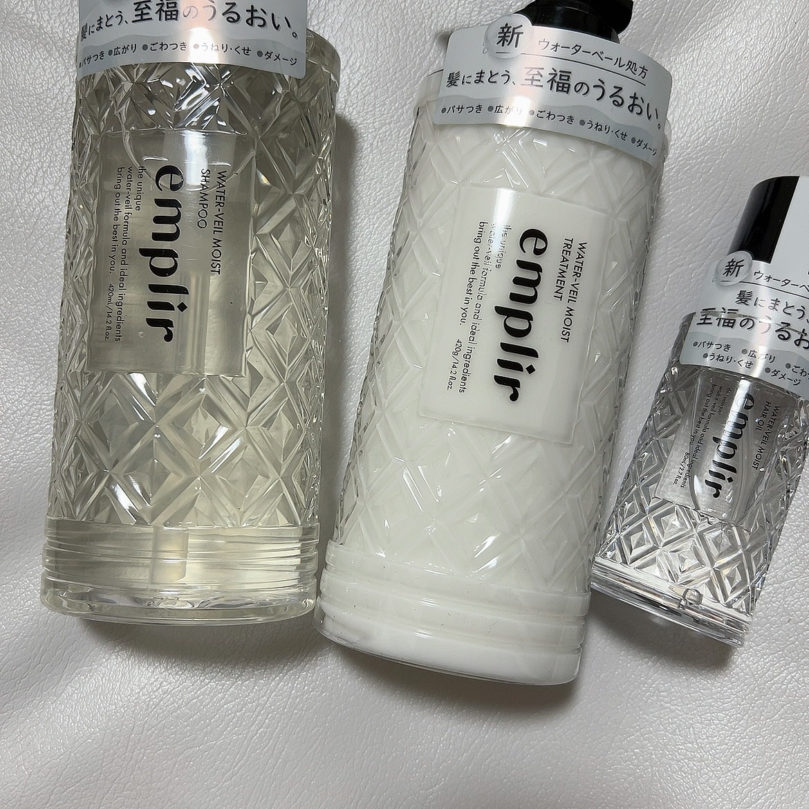 ウォーターベール　モイストシャンプー／トリートメント/emplir/市販シャンプーを使ったクチコミ（1枚目）