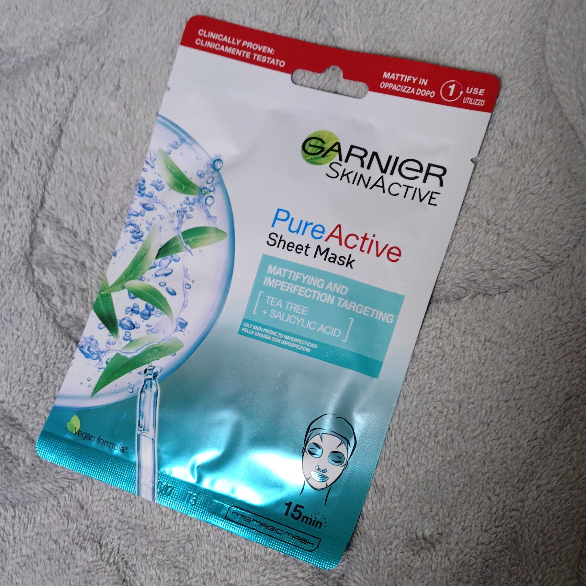 ピュア アクティブ ティー ツリーとサリチル酸のシート マスク/GARNIER(海外)/シートマスク・パックを使ったクチコミ（1枚目）