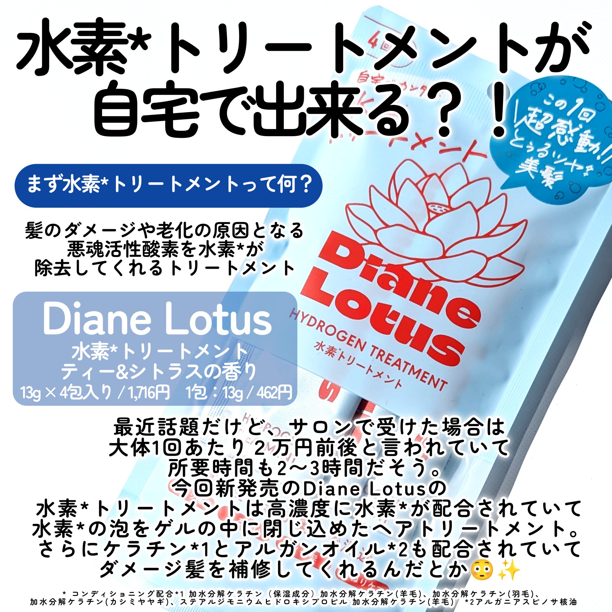 ロータス 水素トリートメント ティー＆シトラスの香り/ダイアン/洗い流すヘアトリートメントを使ったクチコミ（2枚目）