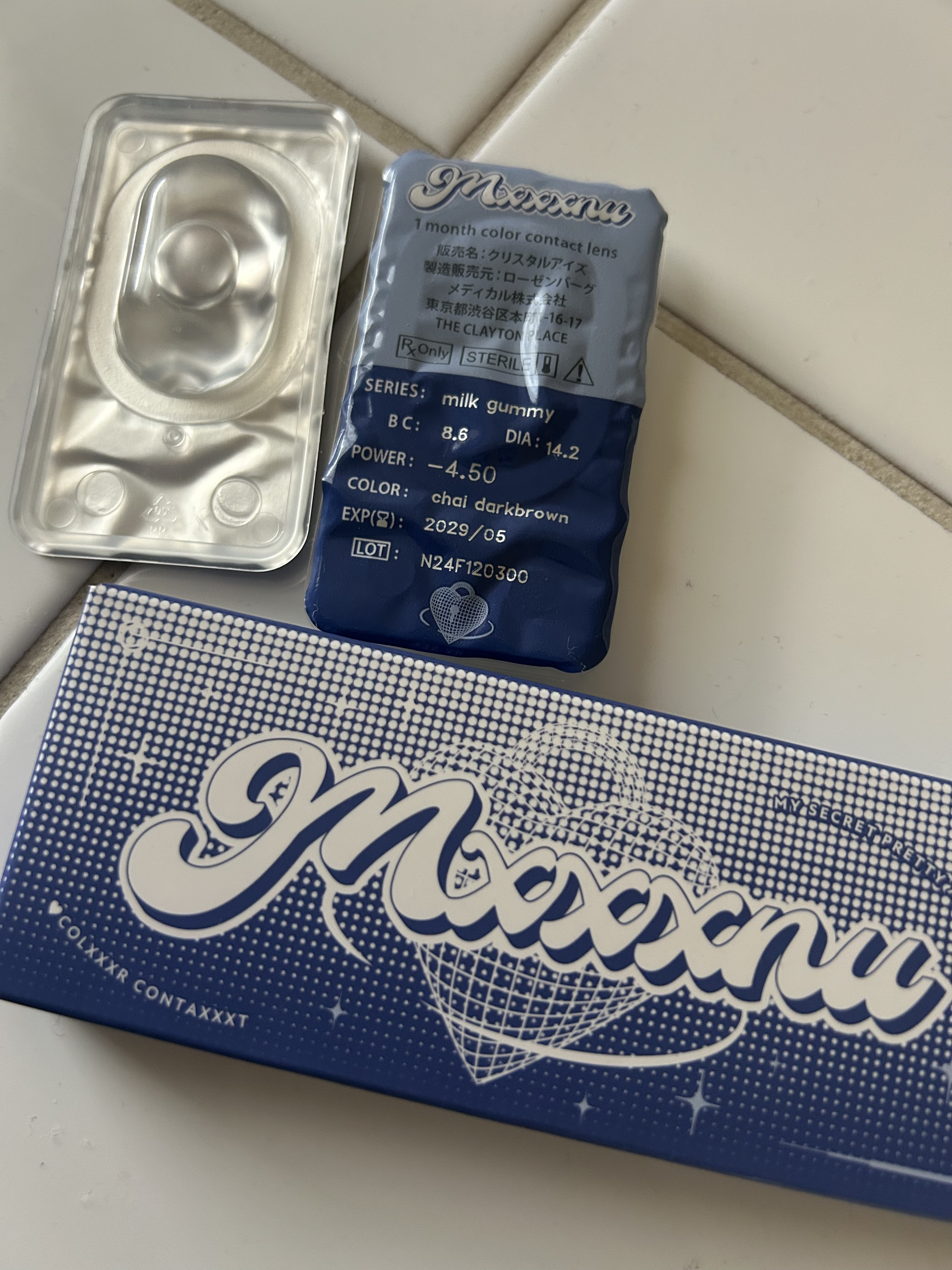Mxxxnu 1month milk gummy chai darkbrown（チャイダークブラウン）/Mxxxnu/１ヶ月（１MONTH）カラコンを使ったクチコミ（1枚目）