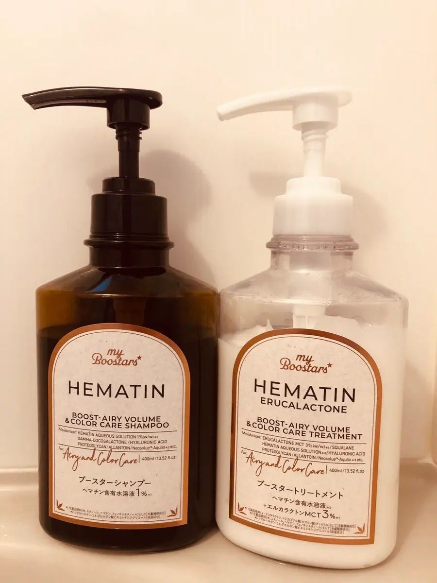 ヘマチン ブースター シャンプー /トリートメント ペアー&ムスクの香り/マイブースターズ/市販シャンプーを使ったクチコミ(1枚目)