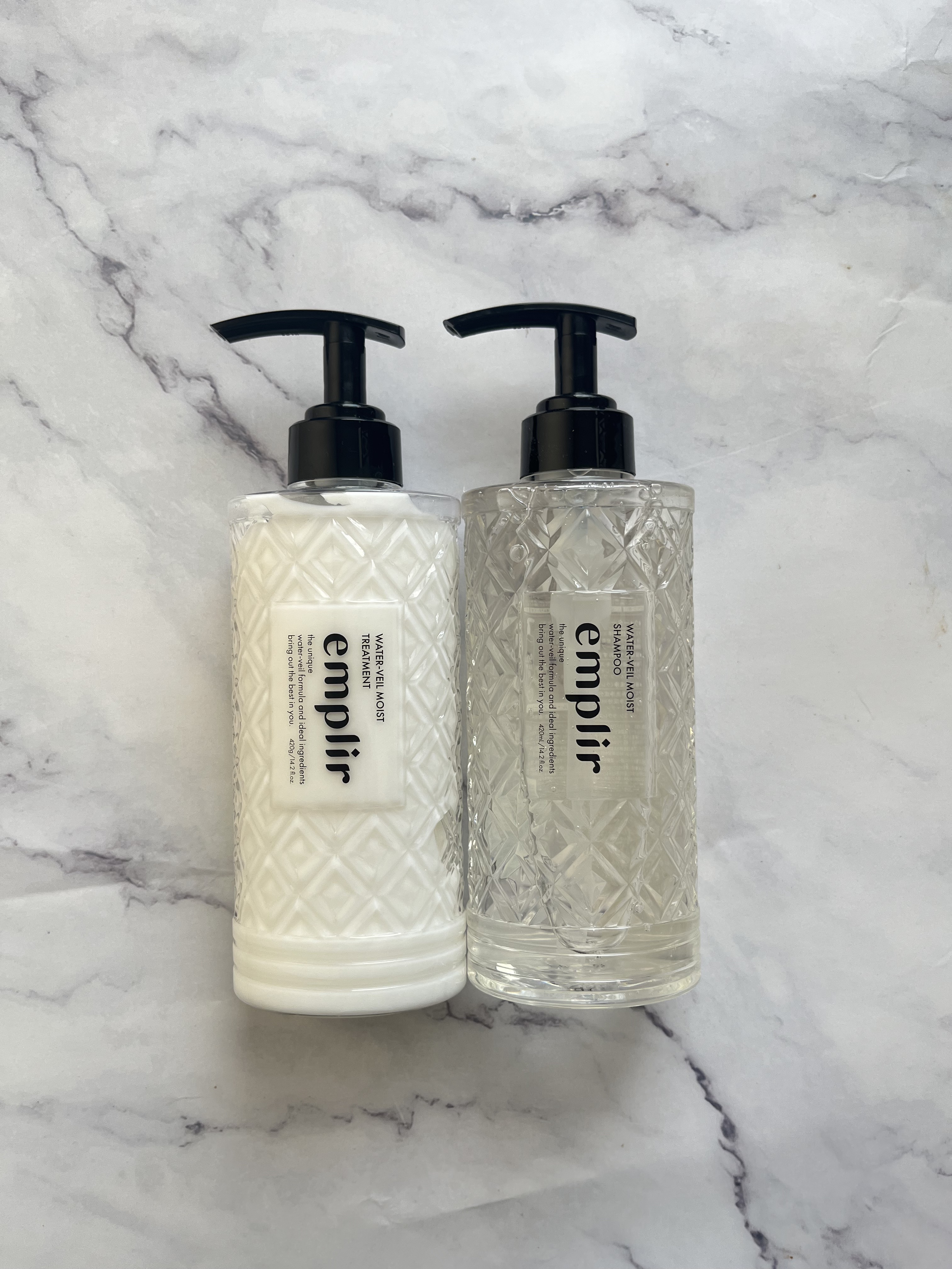 ウォーターベール　モイストシャンプー／トリートメント シャンプー本体420ml/emplir/市販シャンプーを使ったクチコミ（1枚目）