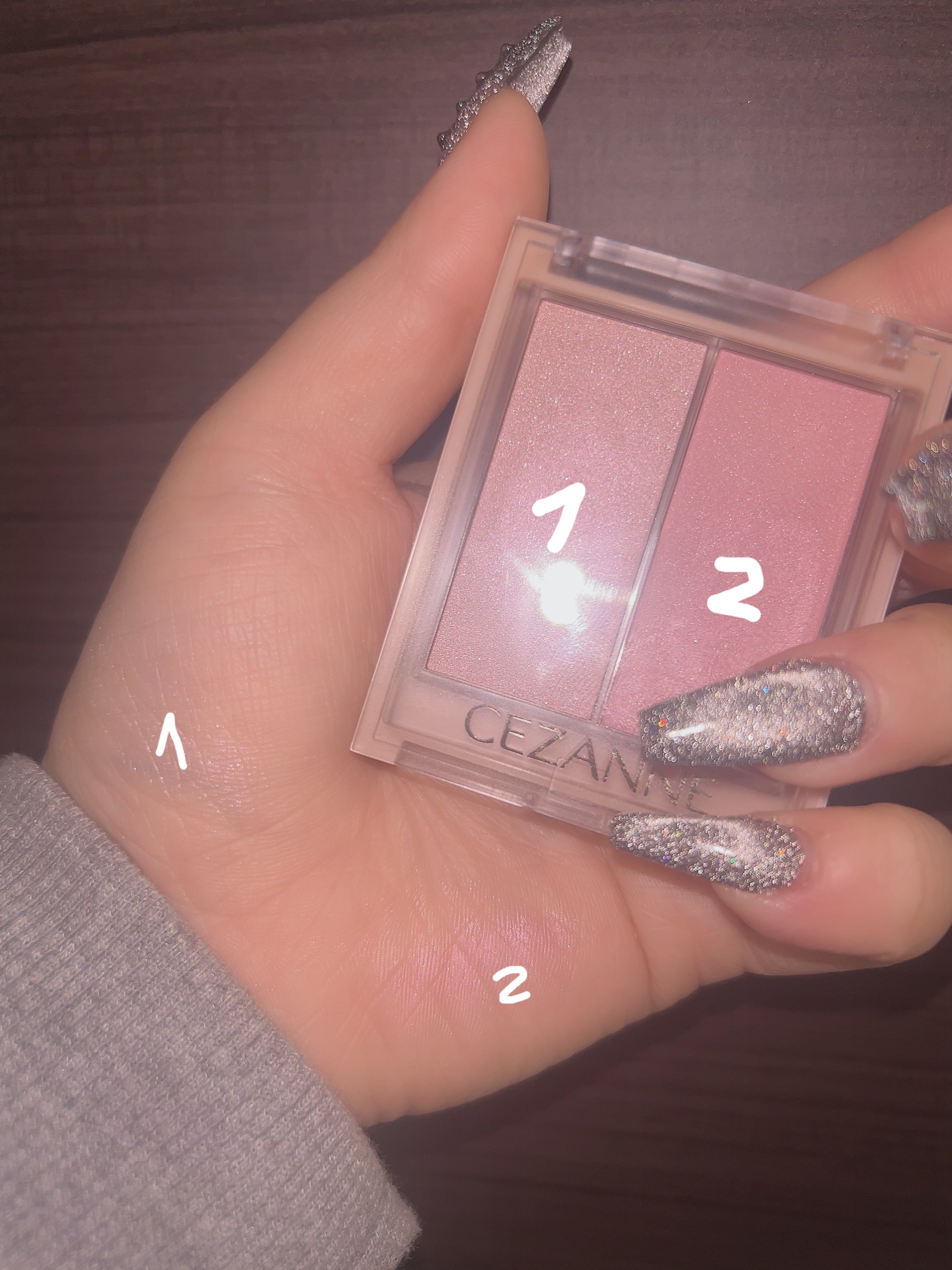 フェイスグロウカラー/CEZANNE/クリームハイライトを使ったクチコミ（2枚目）