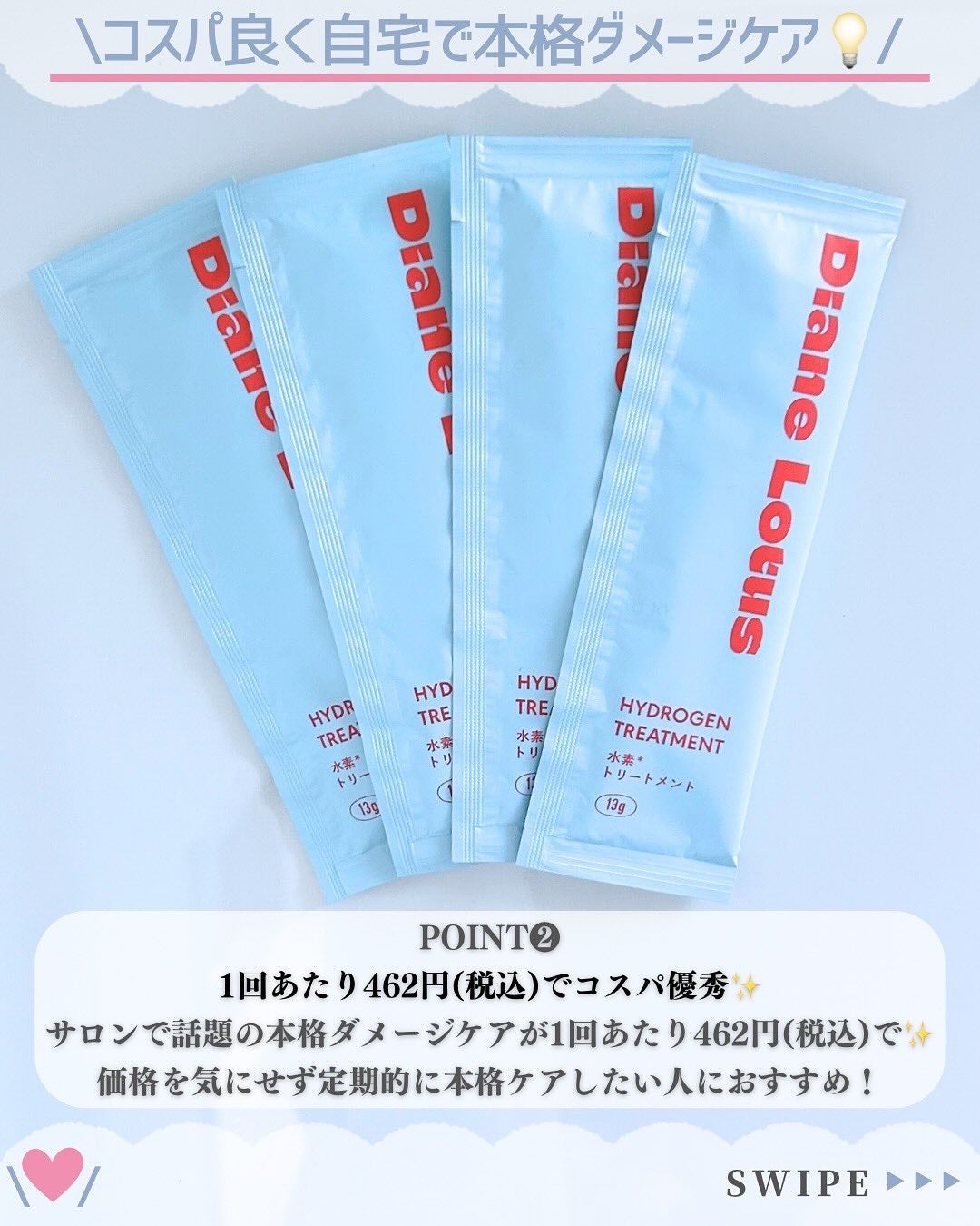 ロータス 水素トリートメント ティー&シトラスの香り/ダイアン/洗い流すヘアトリートメントを使ったクチコミ(4枚目)