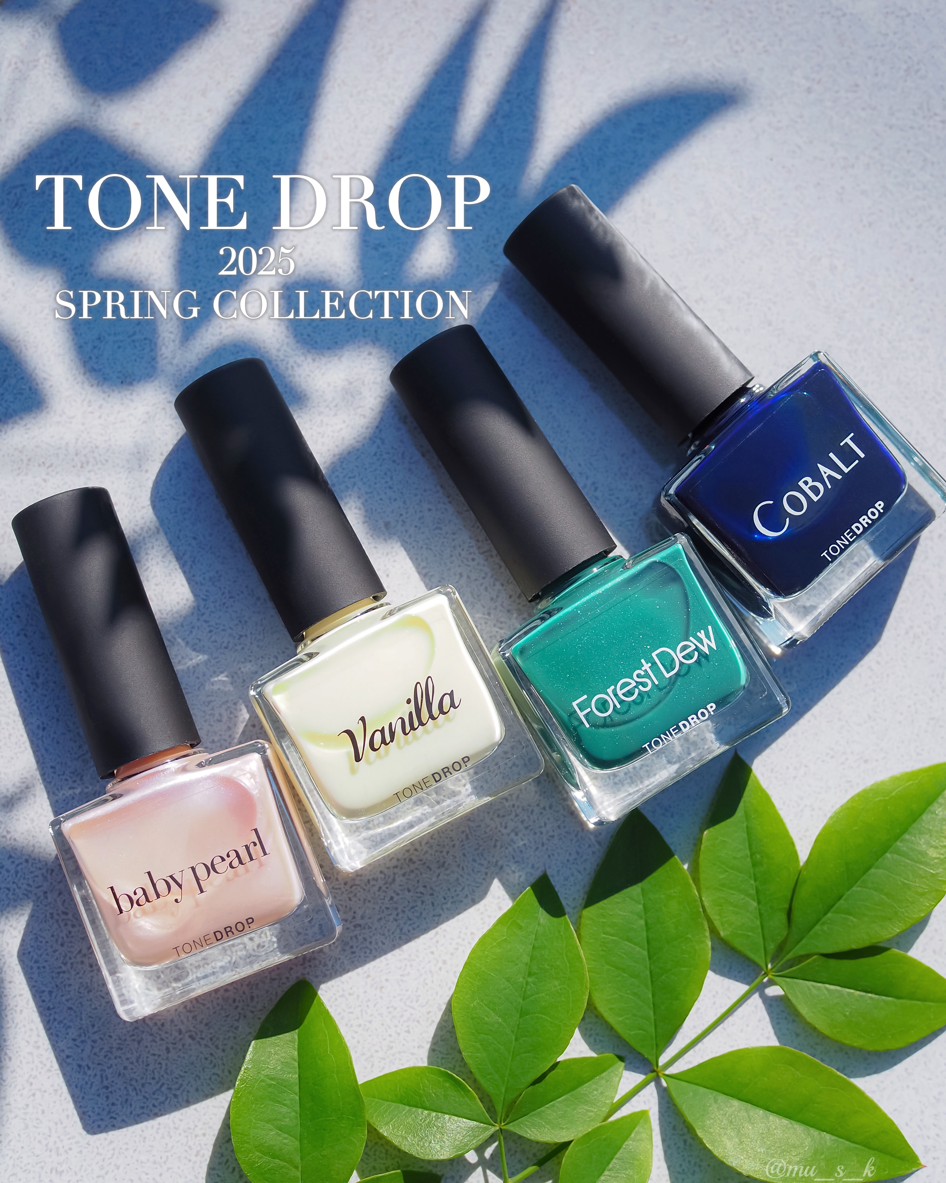 TONE DROP 2025 春コレクション

🆕3月21日発売

万能ベーシックカラー2色と春のファッションを引き立てる華やかな差し色カラー2色が登場！#

🩷 049 Baby Pearl (ベビーパール)
やわらかな光を放つベビー