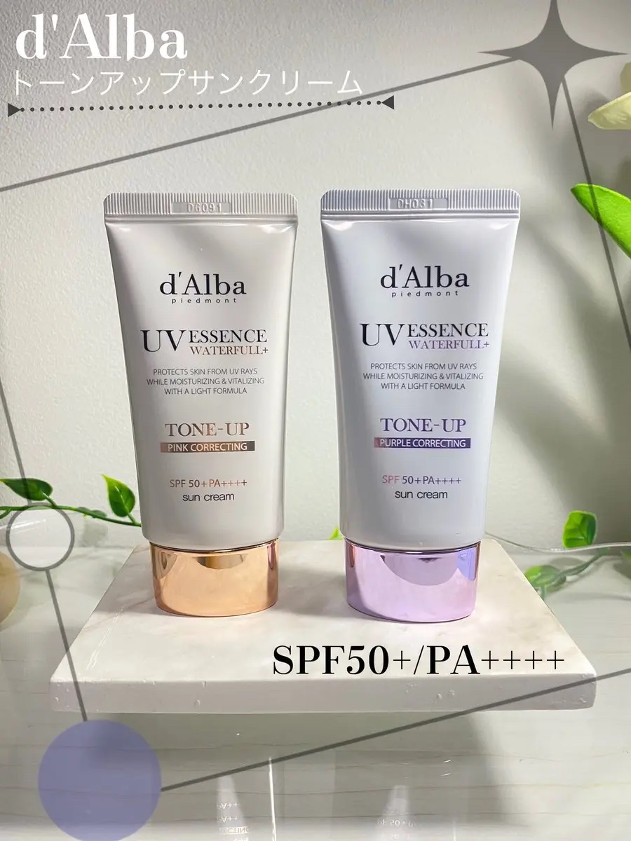 ダルバ ウォータフル トーンアップ サンクリーム(パープル)/ダルバ/日焼け止めクリームを使ったクチコミ（1枚目）