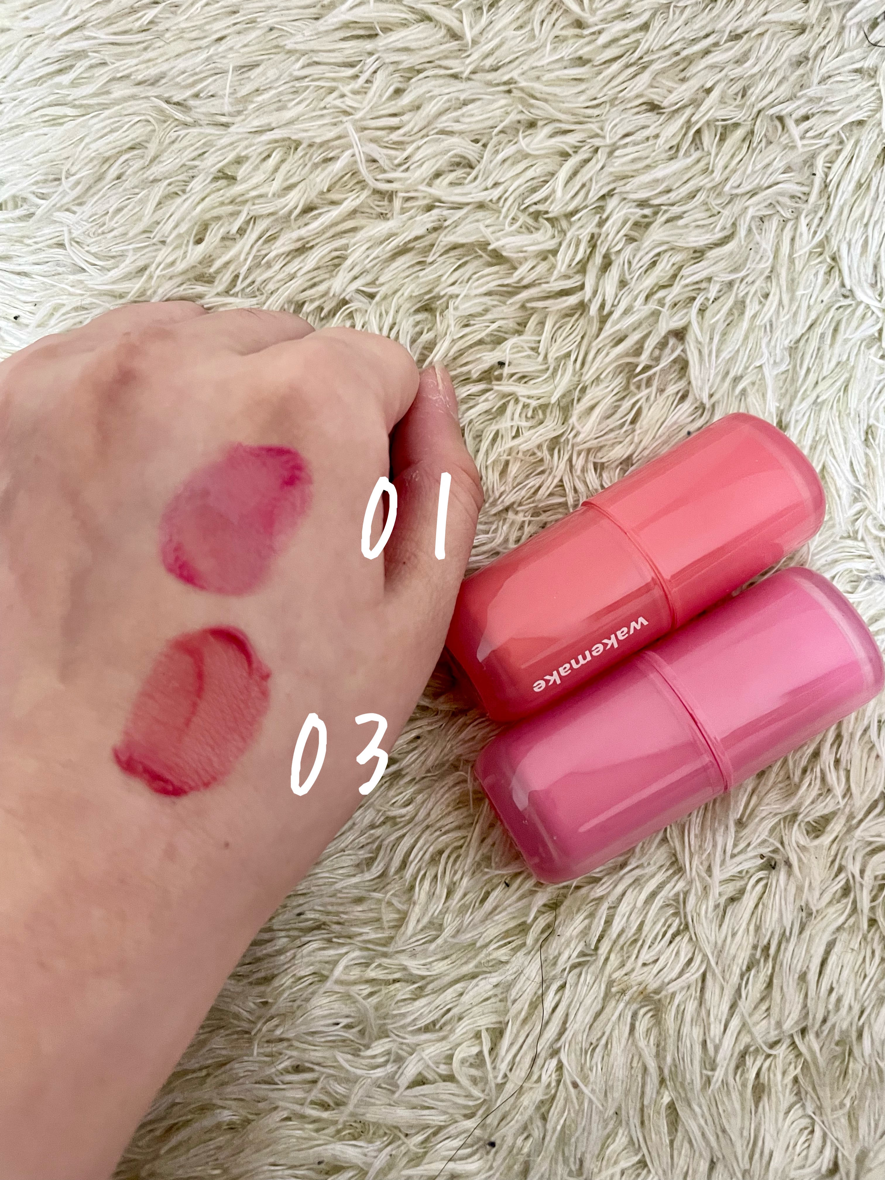 ウォータフルグロウティント/wakemake/リップティントを使ったクチコミ（2枚目）