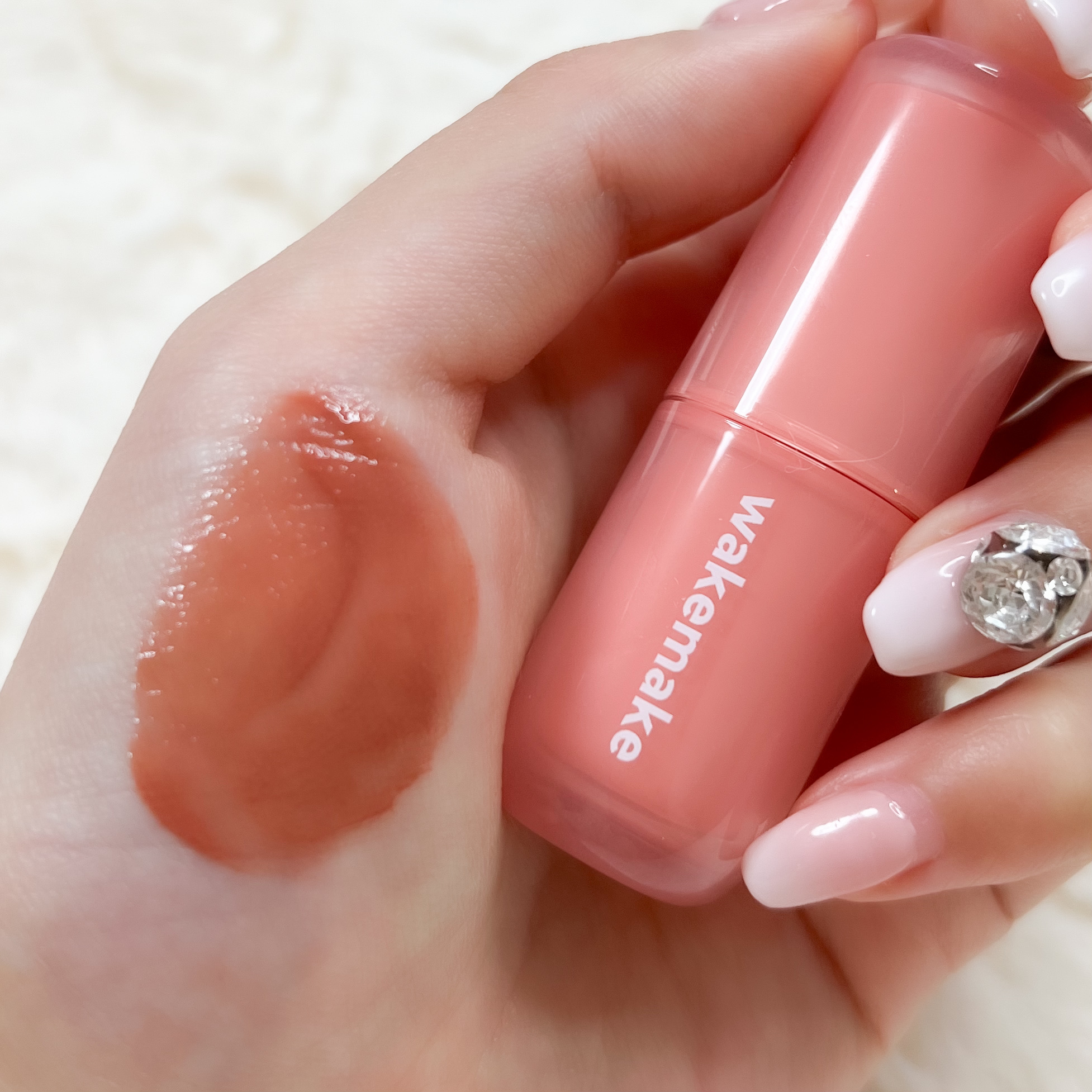 ウォータフルグロウティント/wakemake/リップティントを使ったクチコミ（2枚目）