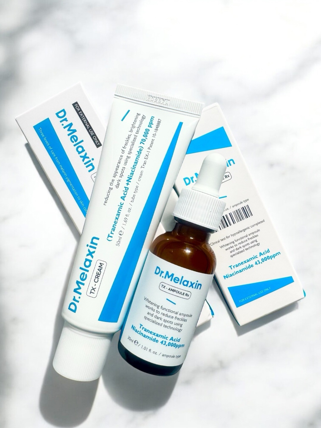 TXアンプルRX＋TXクリーム/Dr.Melaxin/スキンケアキットを使ったクチコミ（1枚目）