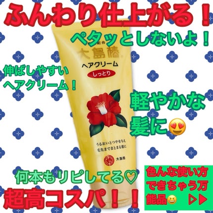 大島椿 ヘアクリーム しっとりのクチコミ「大島椿
ヘアクリーム しっとり
160gオープン価格(約600~700円台位)
これはまじで.....」(1枚目)