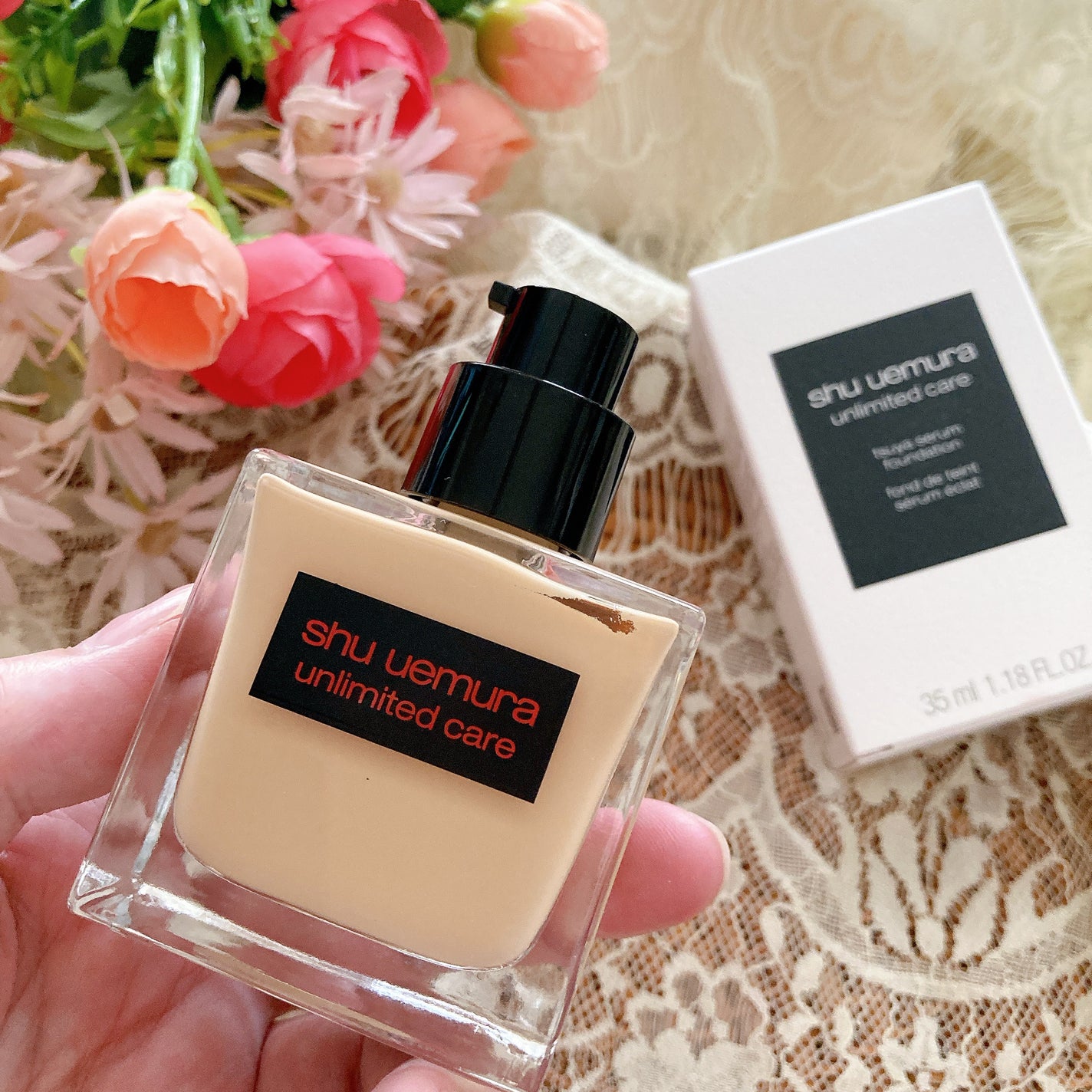 アンリミテッド ケア ツヤ セラム ファンデーション/shu uemura/リキッドファンデーションを使ったクチコミ(2枚目)