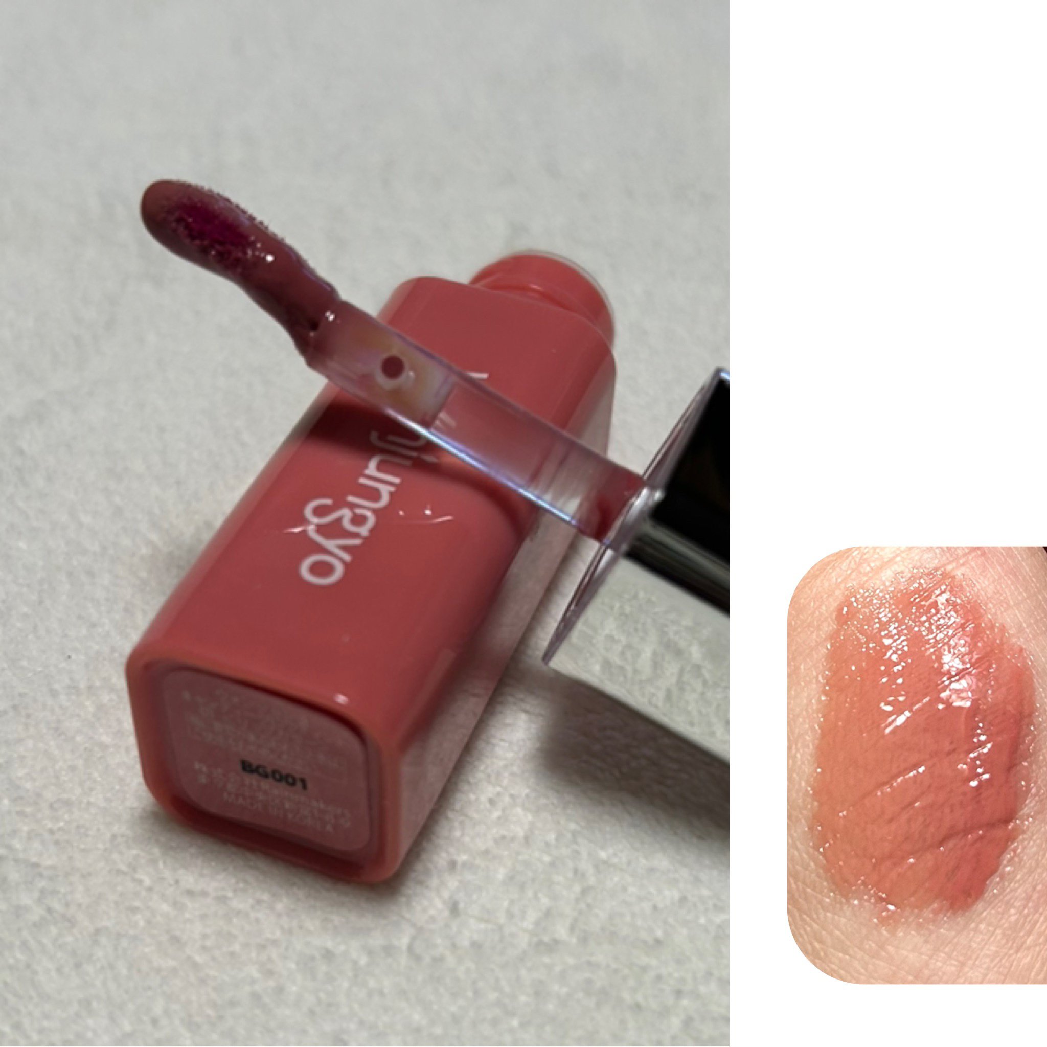 ウォンジョンヨ　キャンディーグロウティント 01 チャイティーピンク/Wonjungyo/リップティントを使ったクチコミ（2枚目）