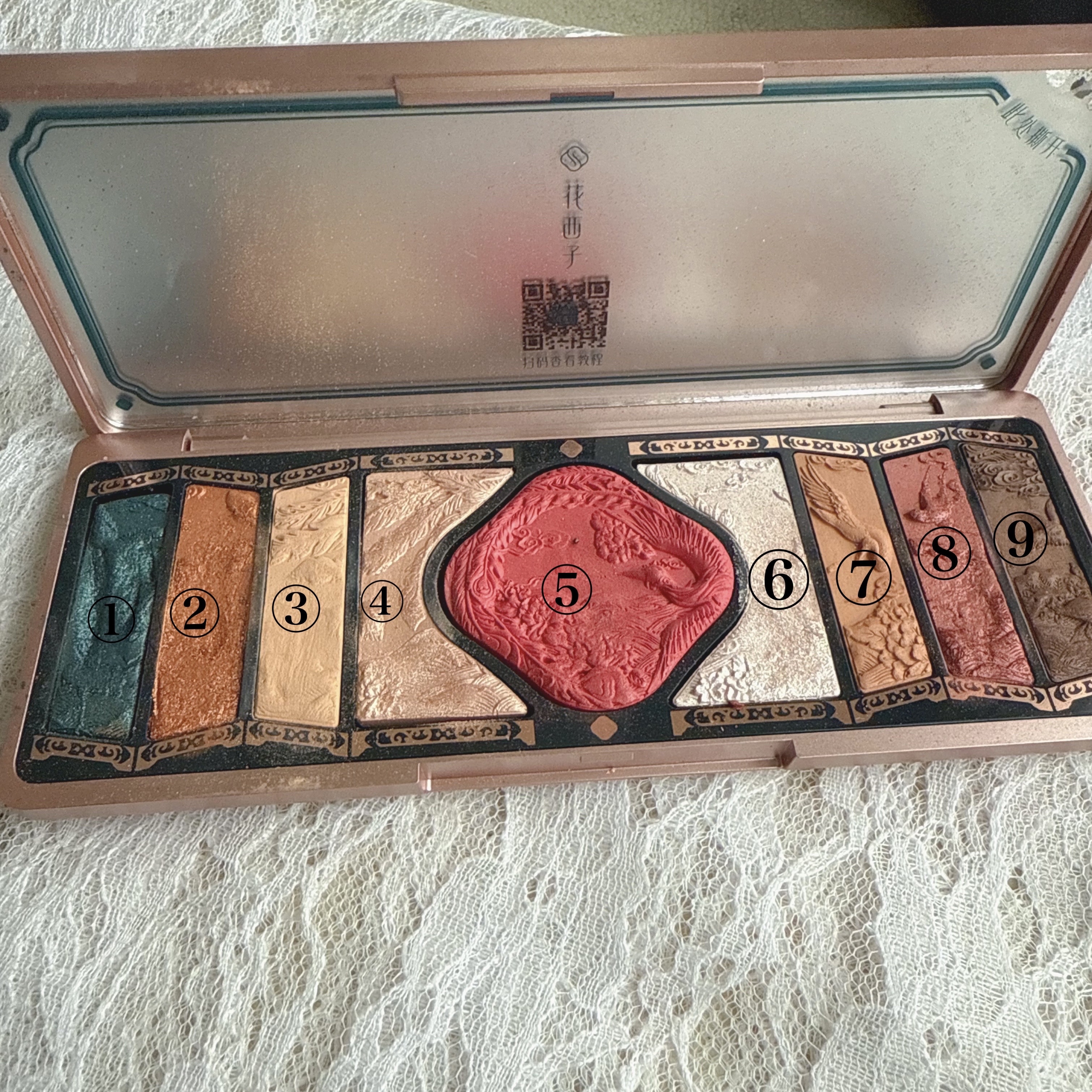 牡丹鏤月浮雕  百鳥朝鳳/花西子/アイシャドウパレットを使ったクチコミ（3枚目）