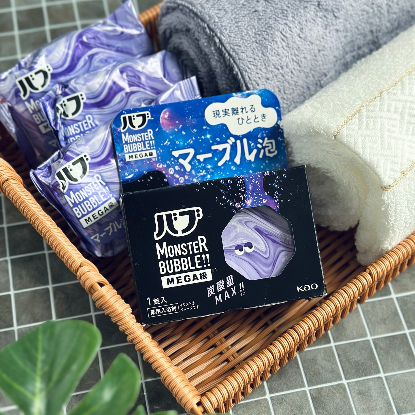 バブ モンスターバブルMEGA級 マーブル泡 ラベンダーカクテルの香り​/バブ/炭酸系入浴剤を使ったクチコミ（1枚目）