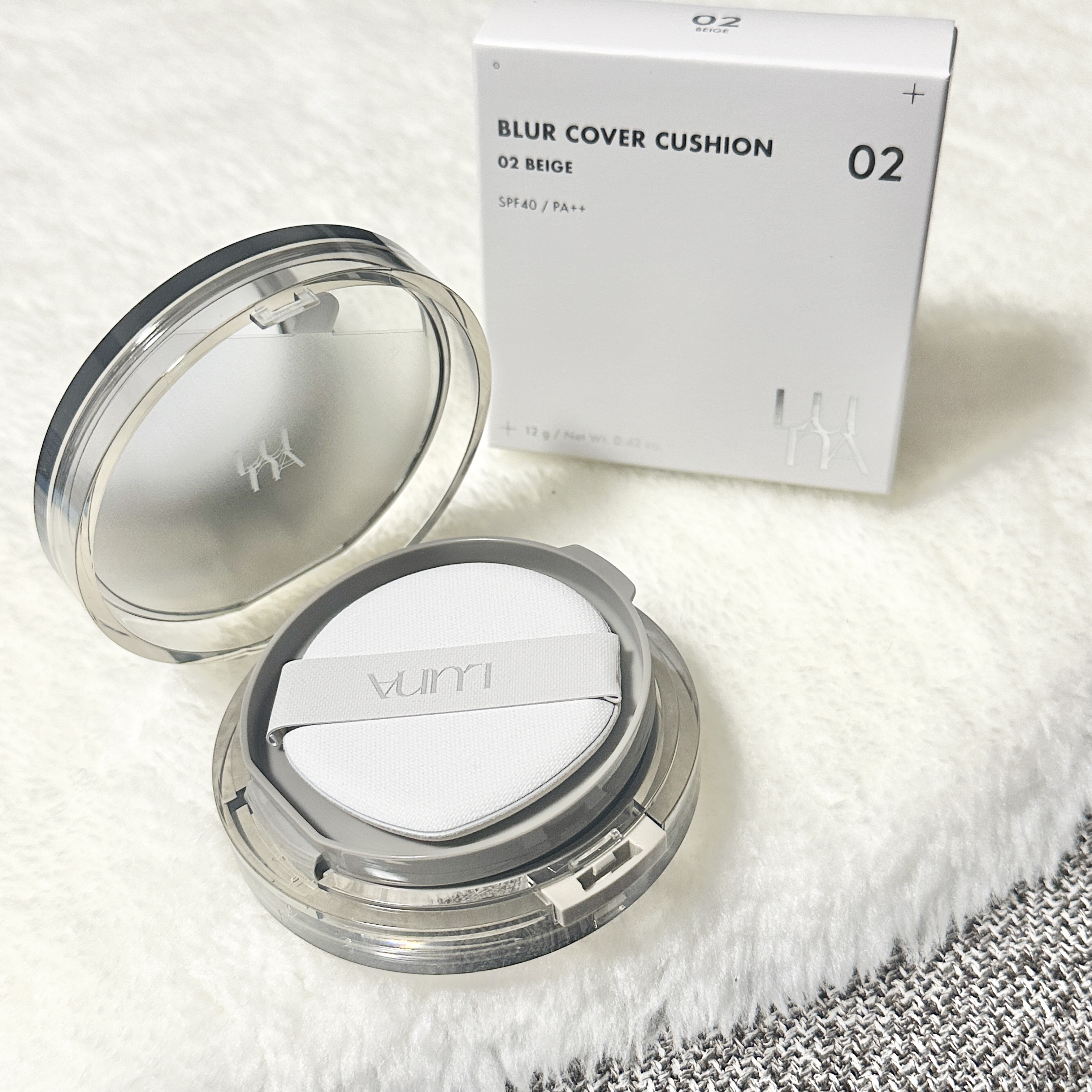 ブラーカバークッション 02 ベージュ/LUNA/クッションファンデーションを使ったクチコミ（1枚目）