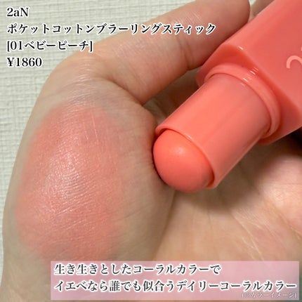 ポケットコットンブラーリングスティック/2aN/ジェル・クリームチークを使ったクチコミ(2枚目)
