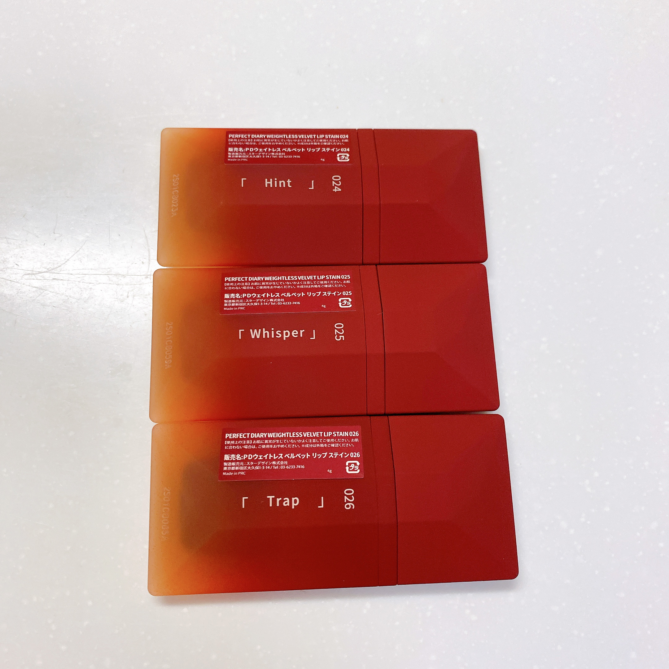 READ ME ベルベットマット リップティント赤狐限定 024 Hint/PERFECT DIARY/リップティントを使ったクチコミ（2枚目）