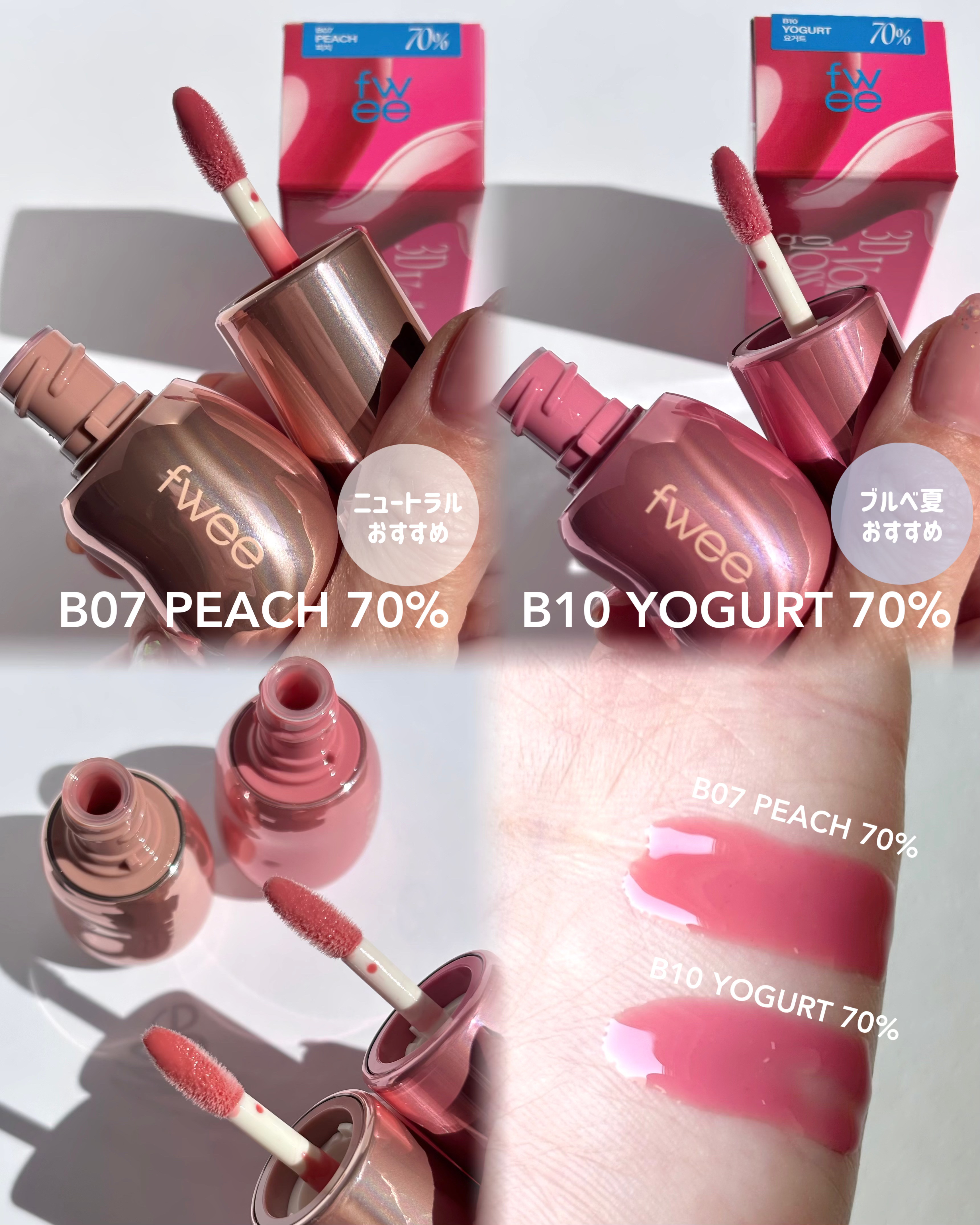 フィー 3Dボリューミンググロス/fwee/リップグロスを使ったクチコミ（3枚目）