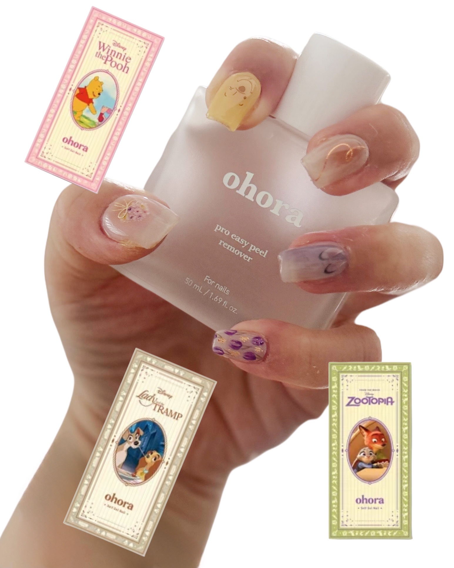 @ohora_jp 
「Ohora」🇰🇷人気っ✨ふっくら仕上がる
　ネイルシール✨しかもディズニー♥️

正直言っていいですか？
やっていて楽しいーっ😃って思いました✨
&仕上がりがめっちゃ良き♥️。

簡単。ぶきっちょさんウェルカム