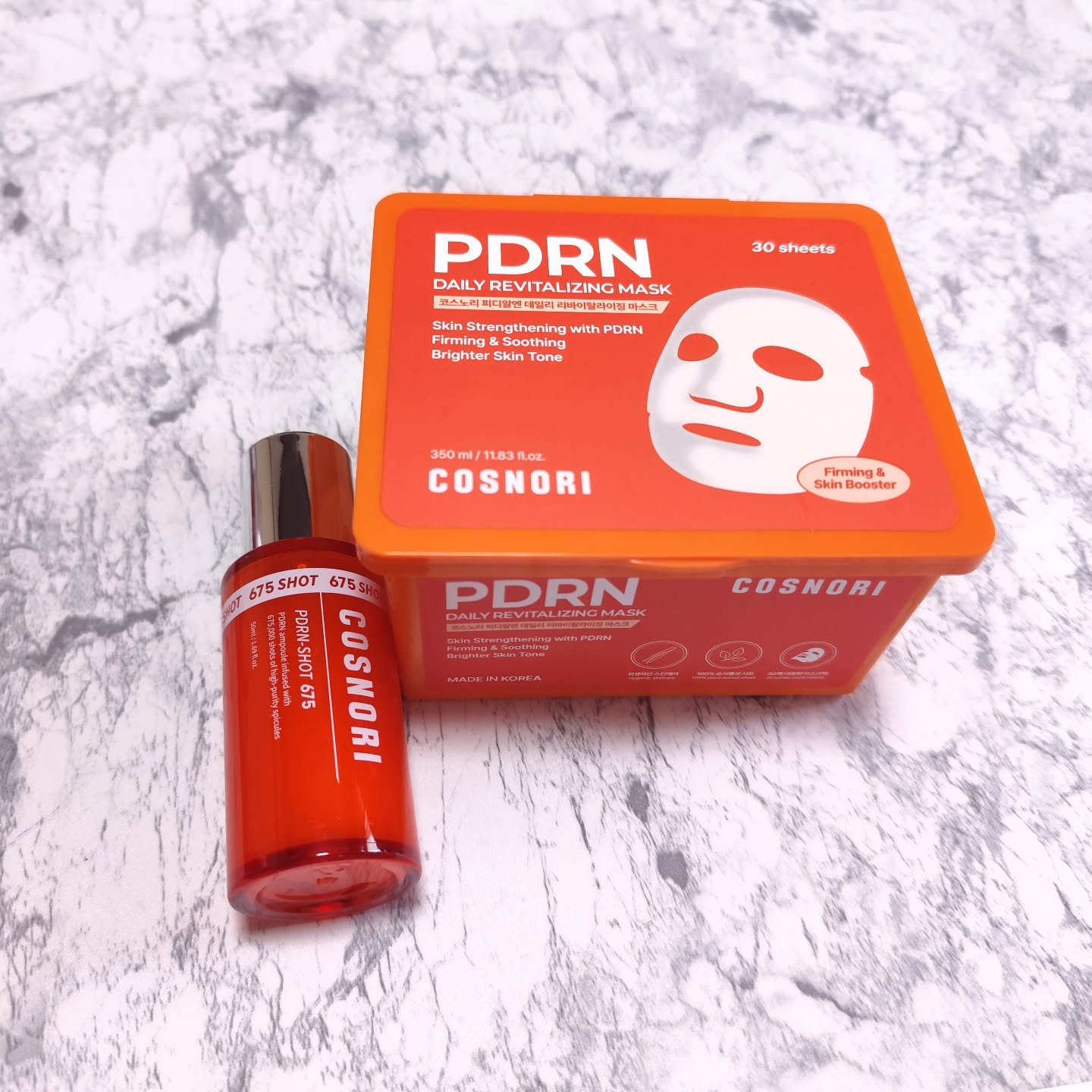 COSNORI
PDRNショット675+PDRNデイリーマスクパック（2月27日新発売）
がとっても良かった♪

■PDRNショット675
高純度美容針×サーモンPDRNで肌キメと毛穴を整える針美容液♪プッシュ式の容器なのもありがたい。スキ