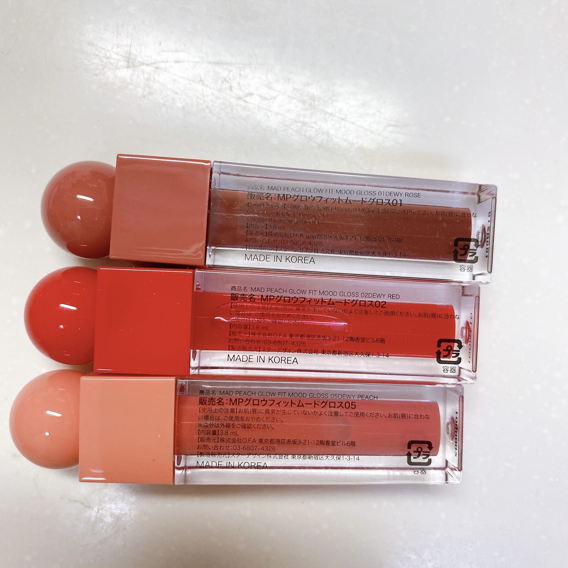 マッドピーチグロウフィットムードグロス/MAD PEACH/リップグロスを使ったクチコミ（2枚目）