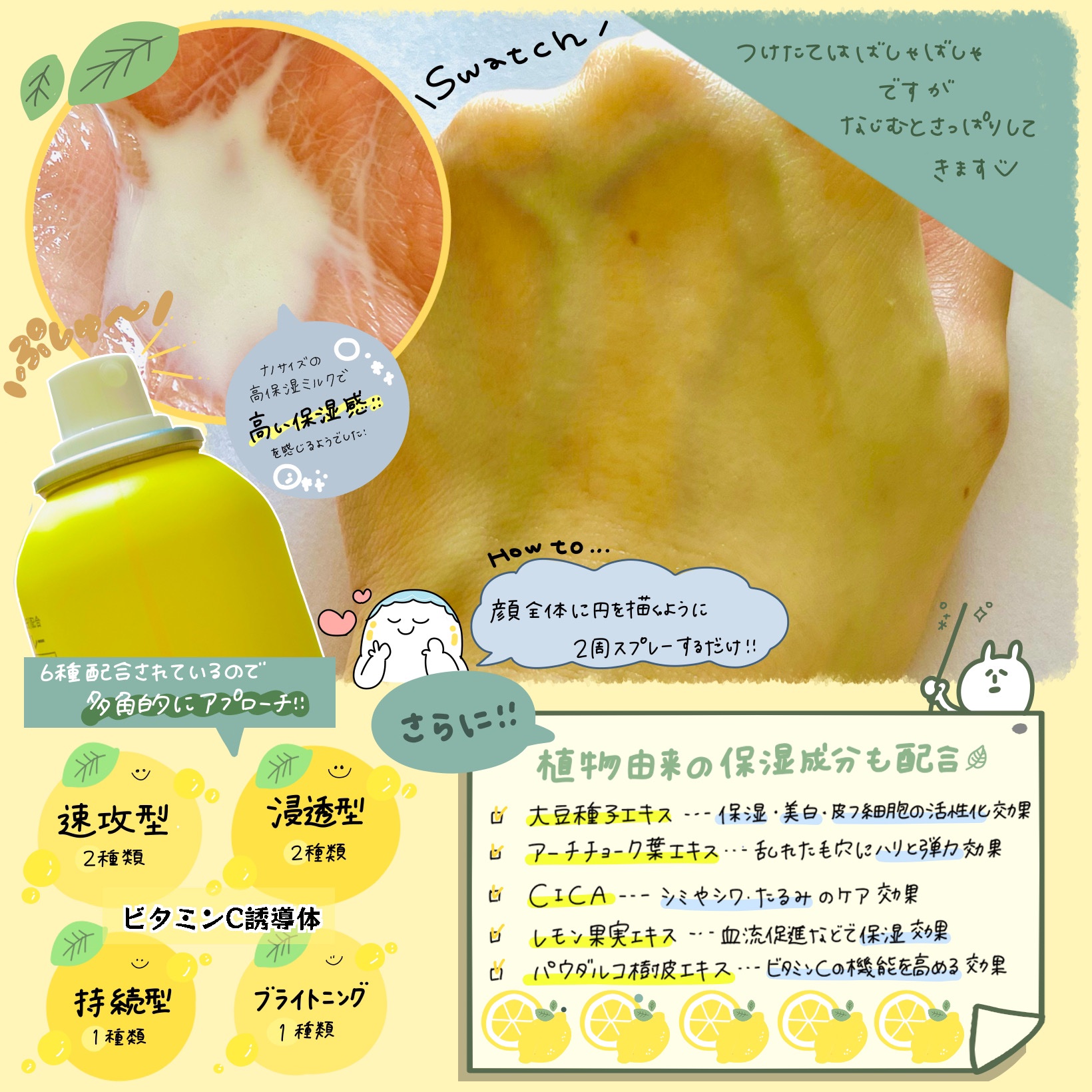 ミルティー モイスチャーミルクスプレー VC/ナリスアップ/オールインワン化粧品を使ったクチコミ（2枚目）