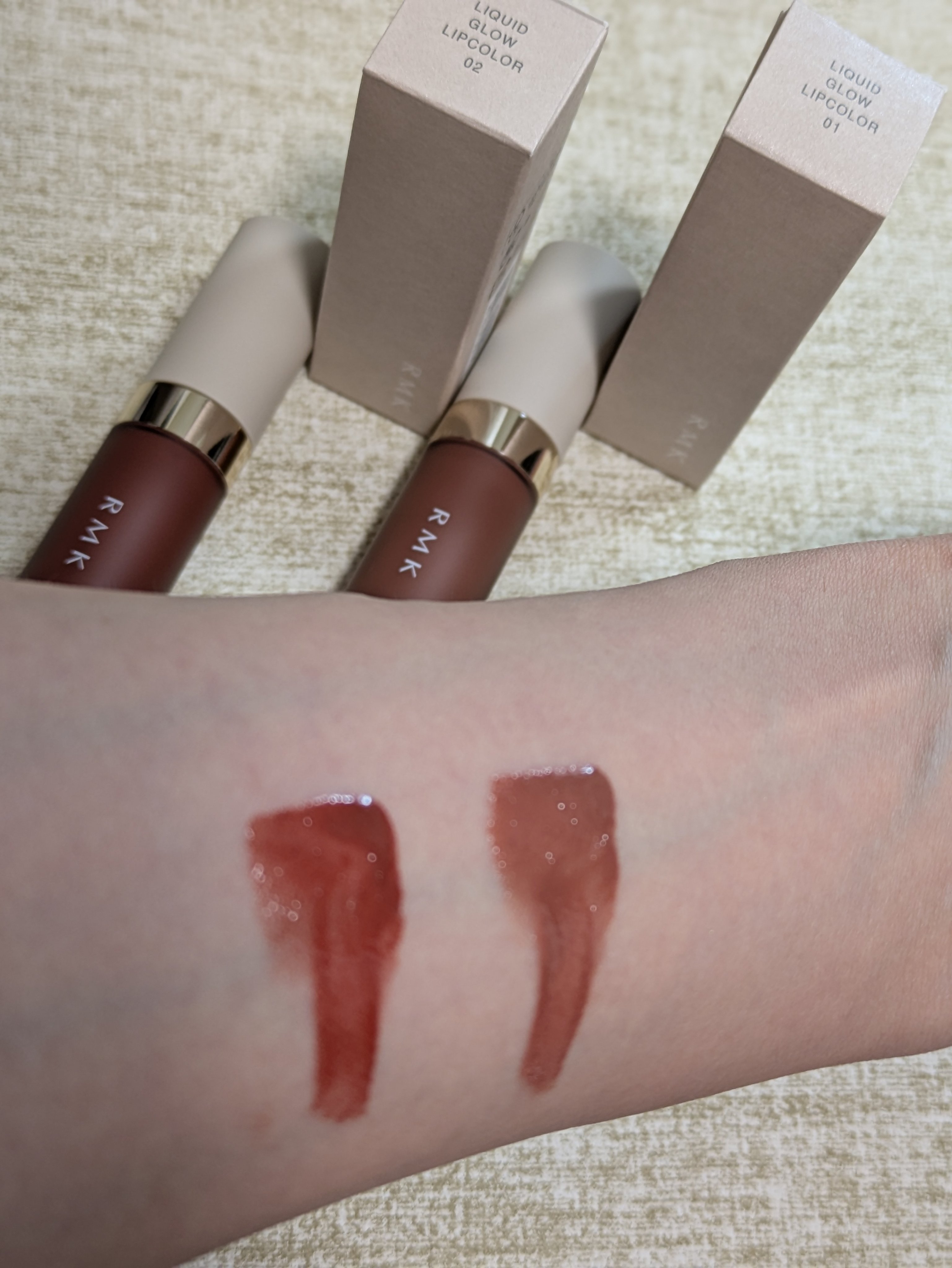 リクイド グロウ リップカラー 01 メープル サイダー/RMK/口紅を使ったクチコミ（2枚目）