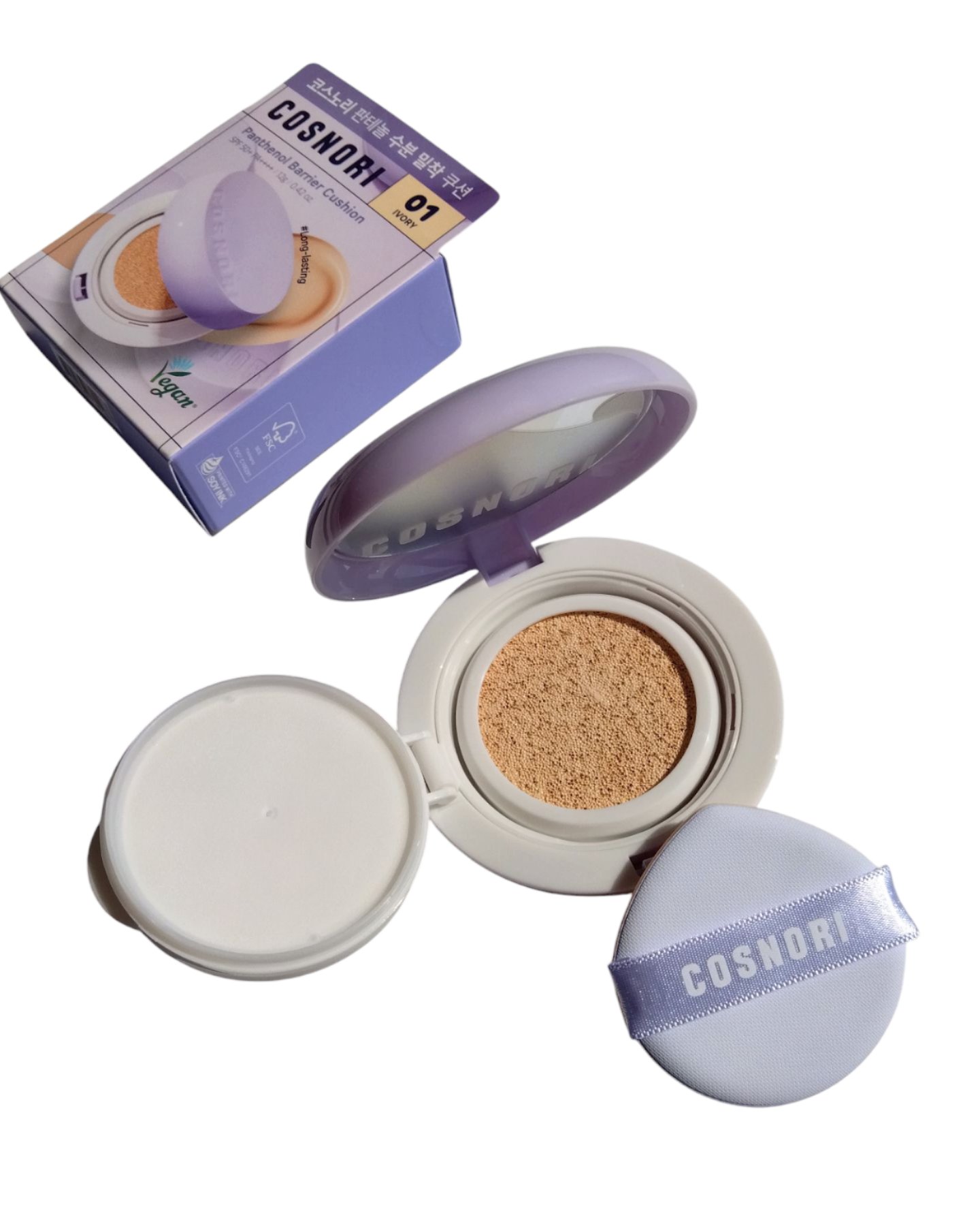 パンテノールバリアクッション/COSNORI/クッションファンデーションを使ったクチコミ（2枚目）