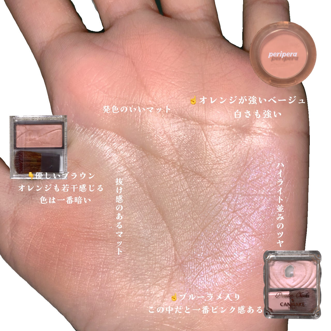 ピュア ブラッシュド サンシャイン チーク/PERIPERA/パウダーチークを使ったクチコミ(4枚目)