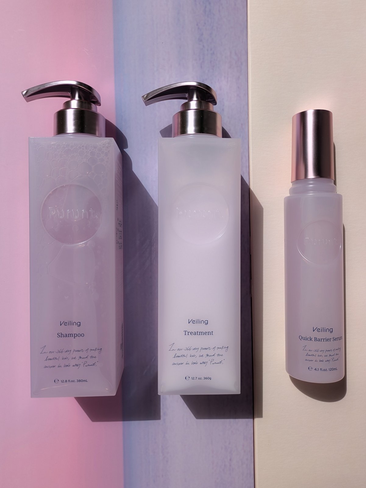 髪に良いものだけを♡♡

美容室メーカーが𝟑𝟔𝟔日かけて開発した贅沢ヘアケア

うねり・広がり抑制ケアに特化した新シリーズ🧸💕

𝐏𝐮𝐫𝐮𝐧𝐭 𝐕𝐞𝐢𝐥𝐢𝐧𝐠

『整える+補う・守る+集中ケア』スキンケア