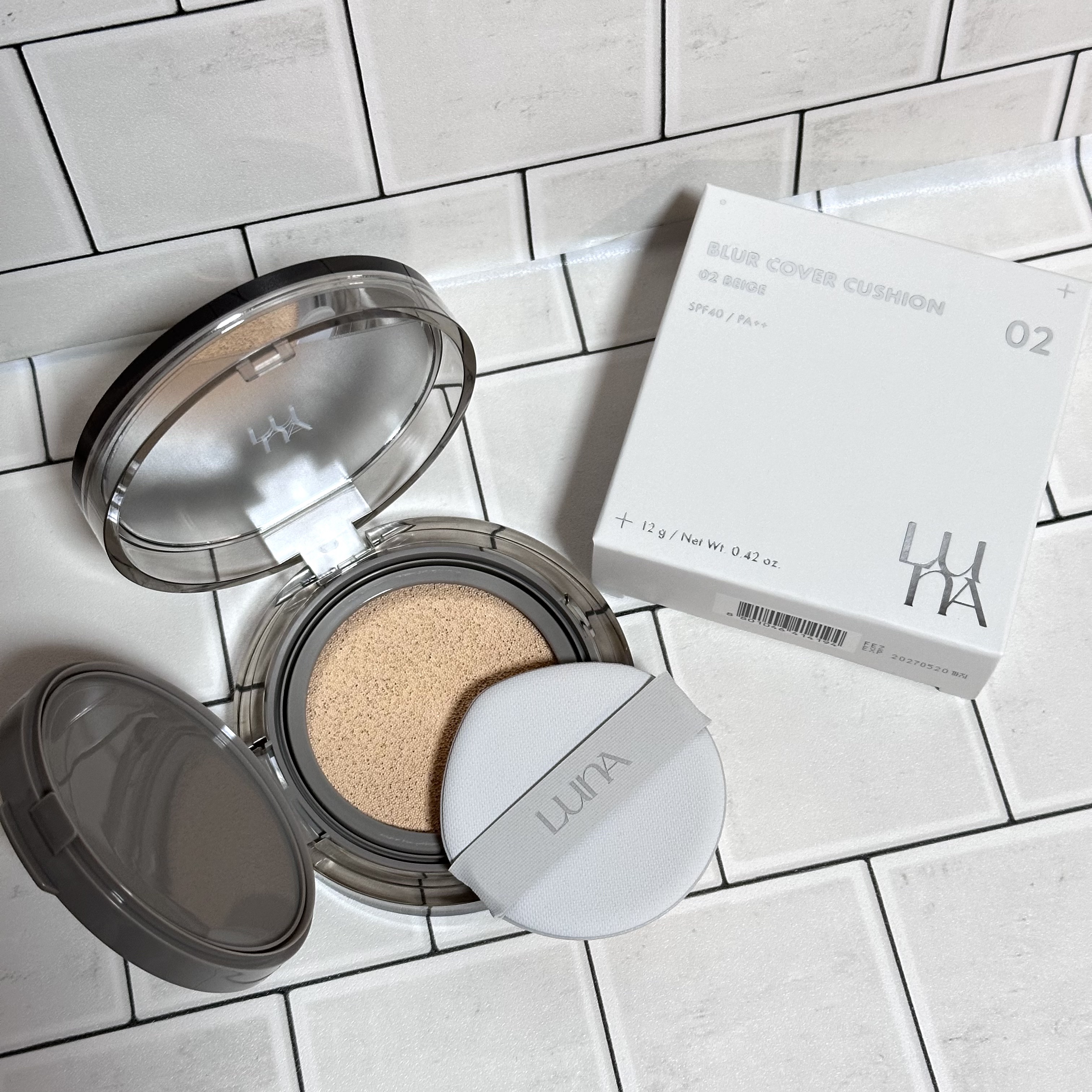 ブラーカバークッション 02 ベージュ/LUNA/クッションファンデーションを使ったクチコミ（1枚目）