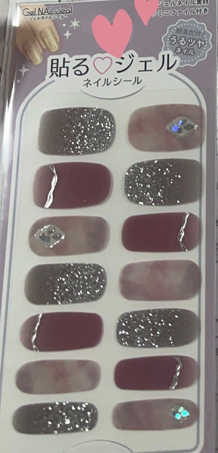 貼るジェルネイル/セリア/ネイルシールを使ったクチコミ(3枚目)