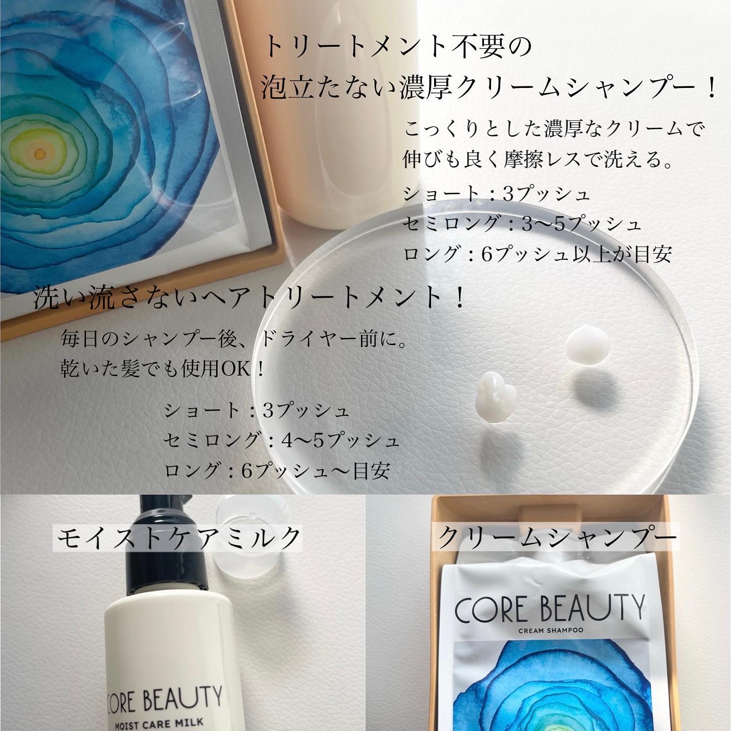 モイストケアミルク/CORE BEAUTY/アウトバストリートメントを使ったクチコミ（2枚目）