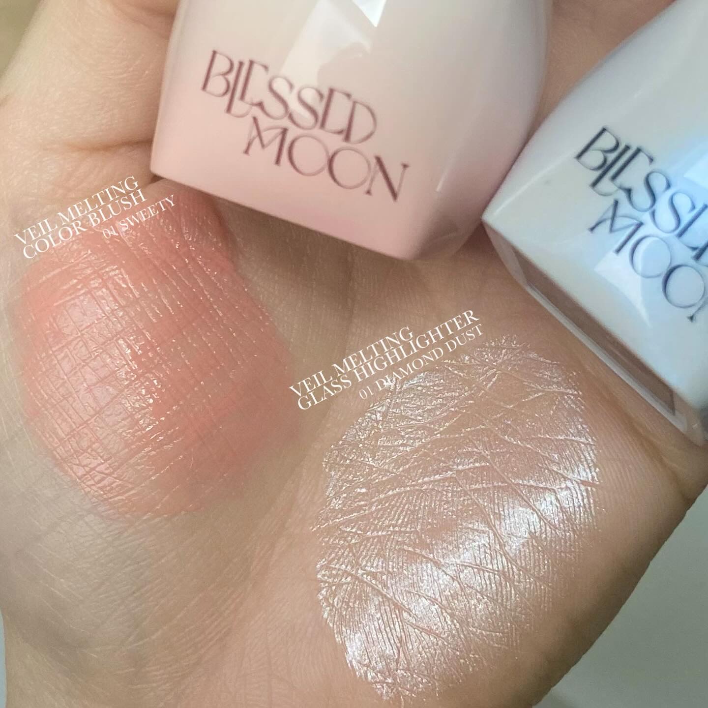 Veil Melting Color Blush スウィーティー/BLESSED MOON/リキッドチークを使ったクチコミ（1枚目）