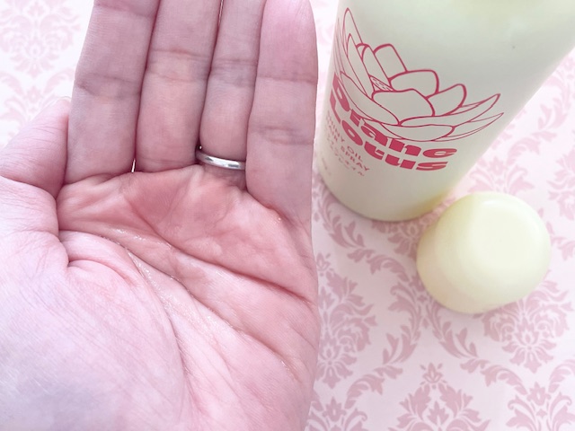 ロータス シャイニーオイル ヘアスプレー ピーチ＆ホワイトティーの香り/ダイアン/ヘアスプレーを使ったクチコミ（3枚目）