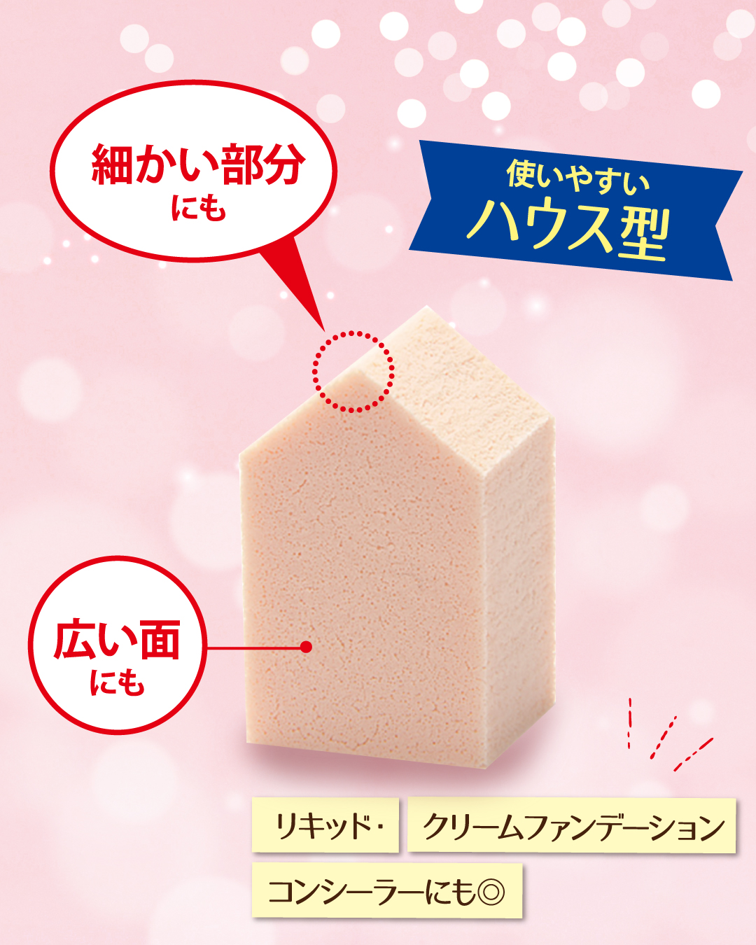 バリュースポンジN ハウス型タイプS 30P/ロージーローザ/パフ・スポンジを使ったクチコミ（2枚目）